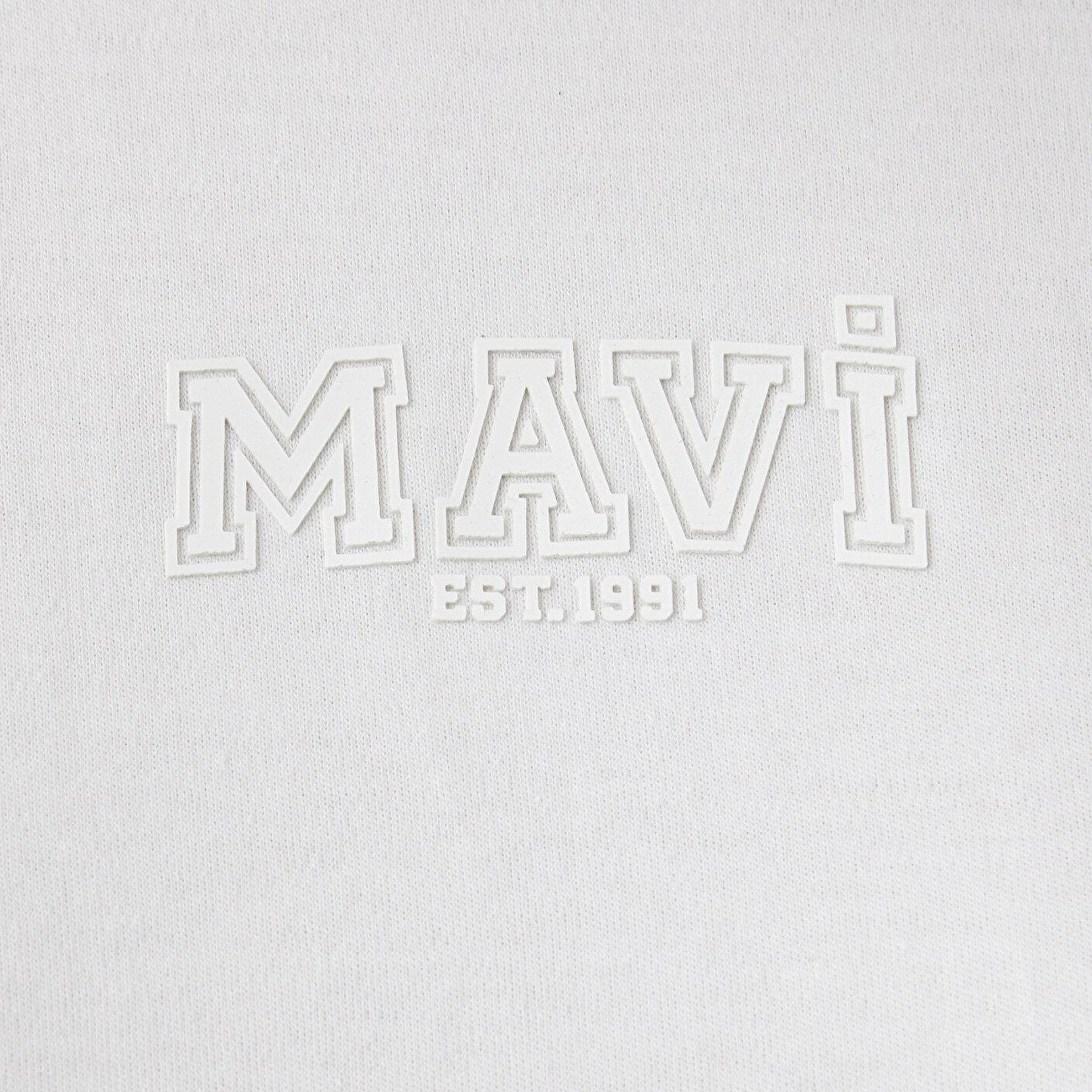 Mavi Mavi Logo Baskılı Ekru Tişört Semi Slim Fit / Yarı Dar Kesim 1614377-70057