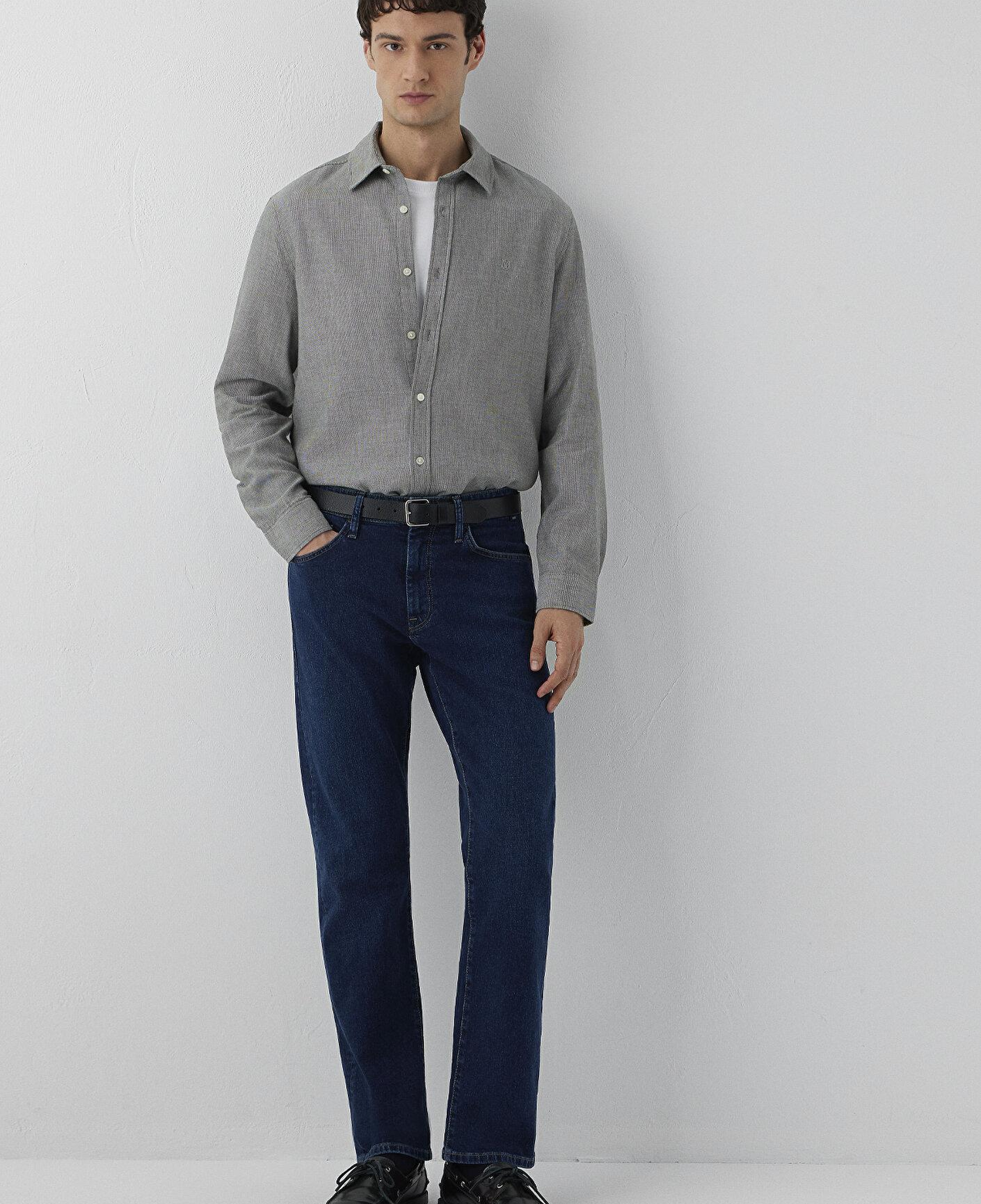 Mavi Yeşil Gömlek Slim Fit / Dar Kesim 0211656-88487