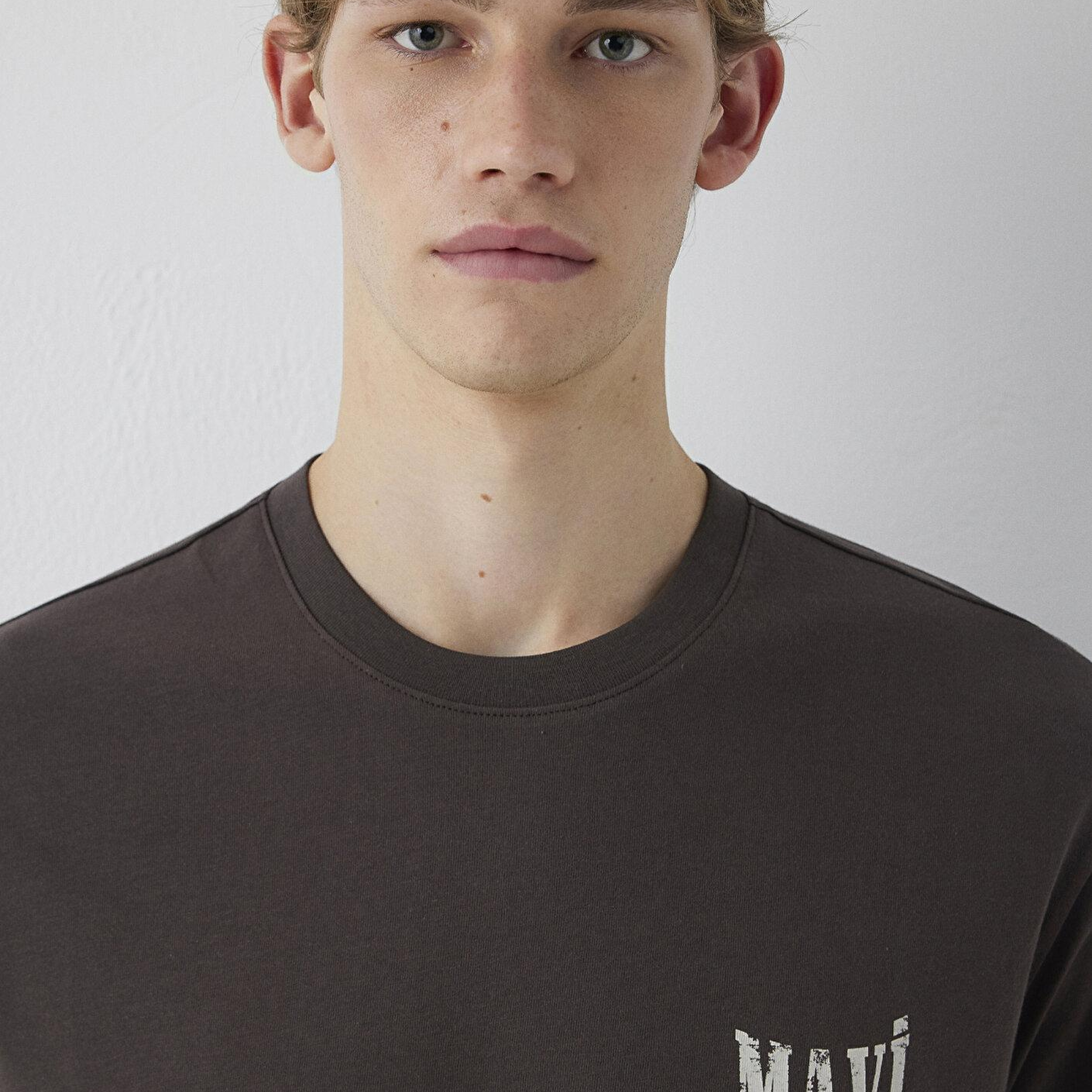 Mavi Mavi Baskılı Kahverengi Tişört Loose Fit / Bol Rahat Kesim 0613579-70219