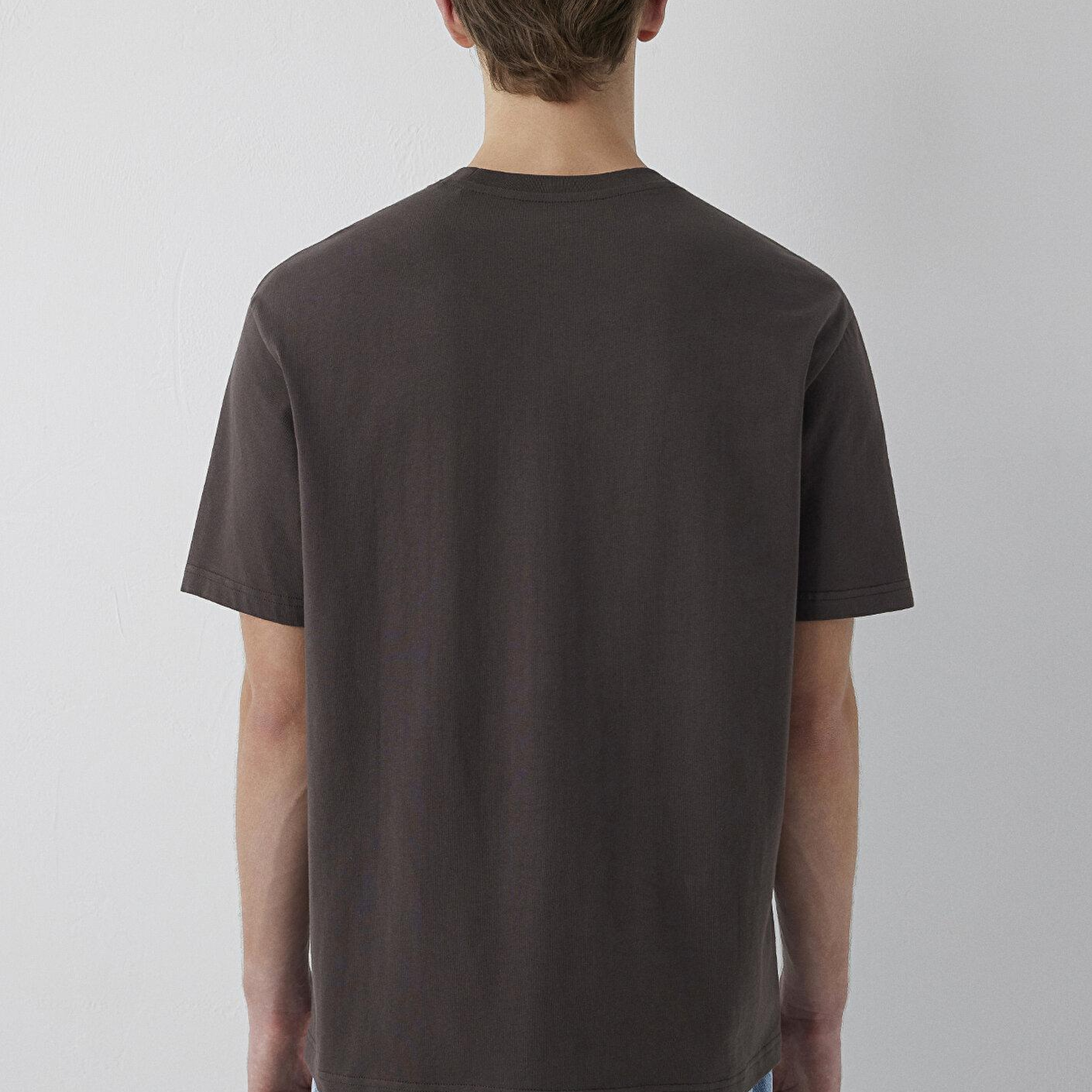 Mavi Mavi Baskılı Kahverengi Tişört Loose Fit / Bol Rahat Kesim 0613579-70219