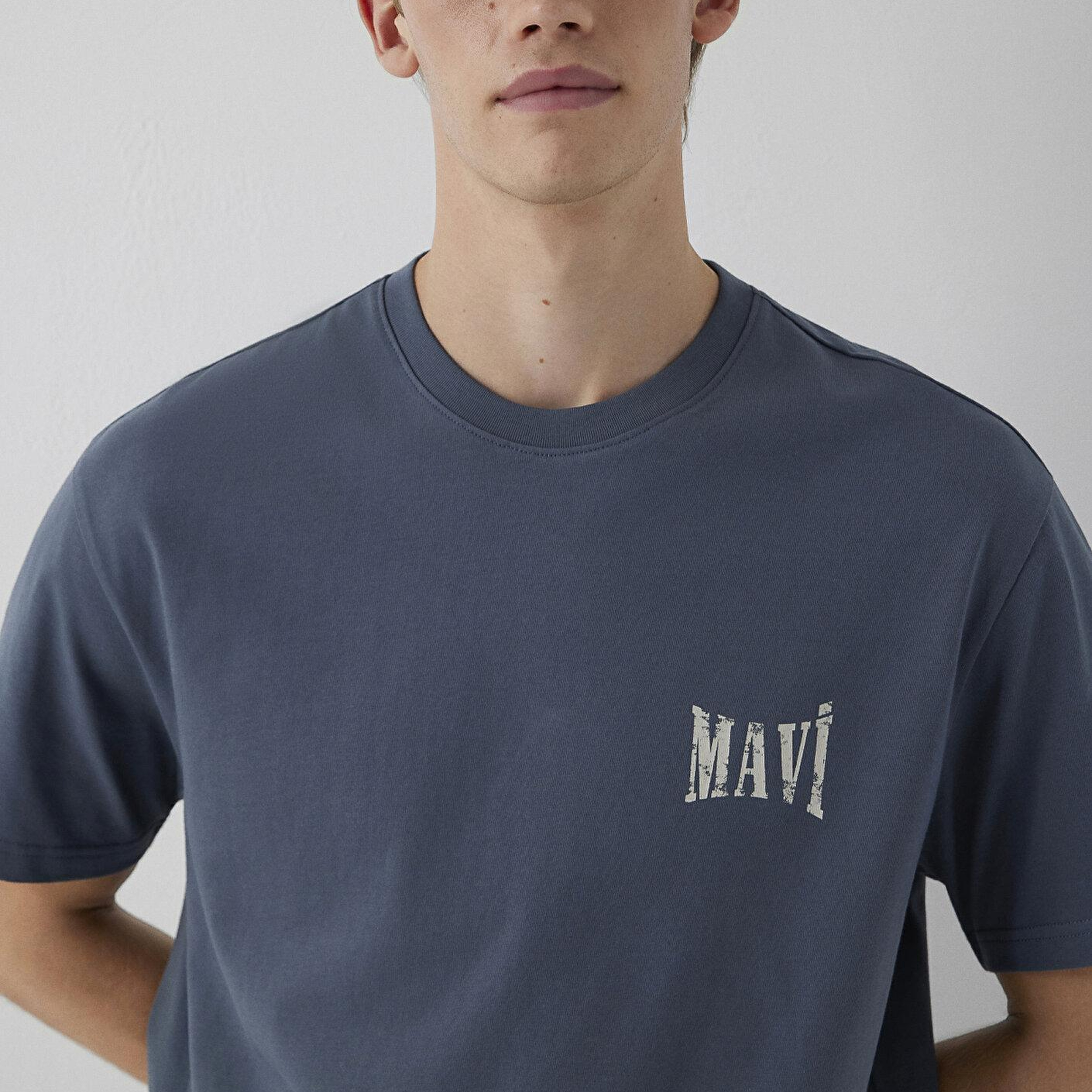 Mavi Mavi Baskılı Lacivert Tişört Loose Fit / Bol Rahat Kesim 0613579-80776
