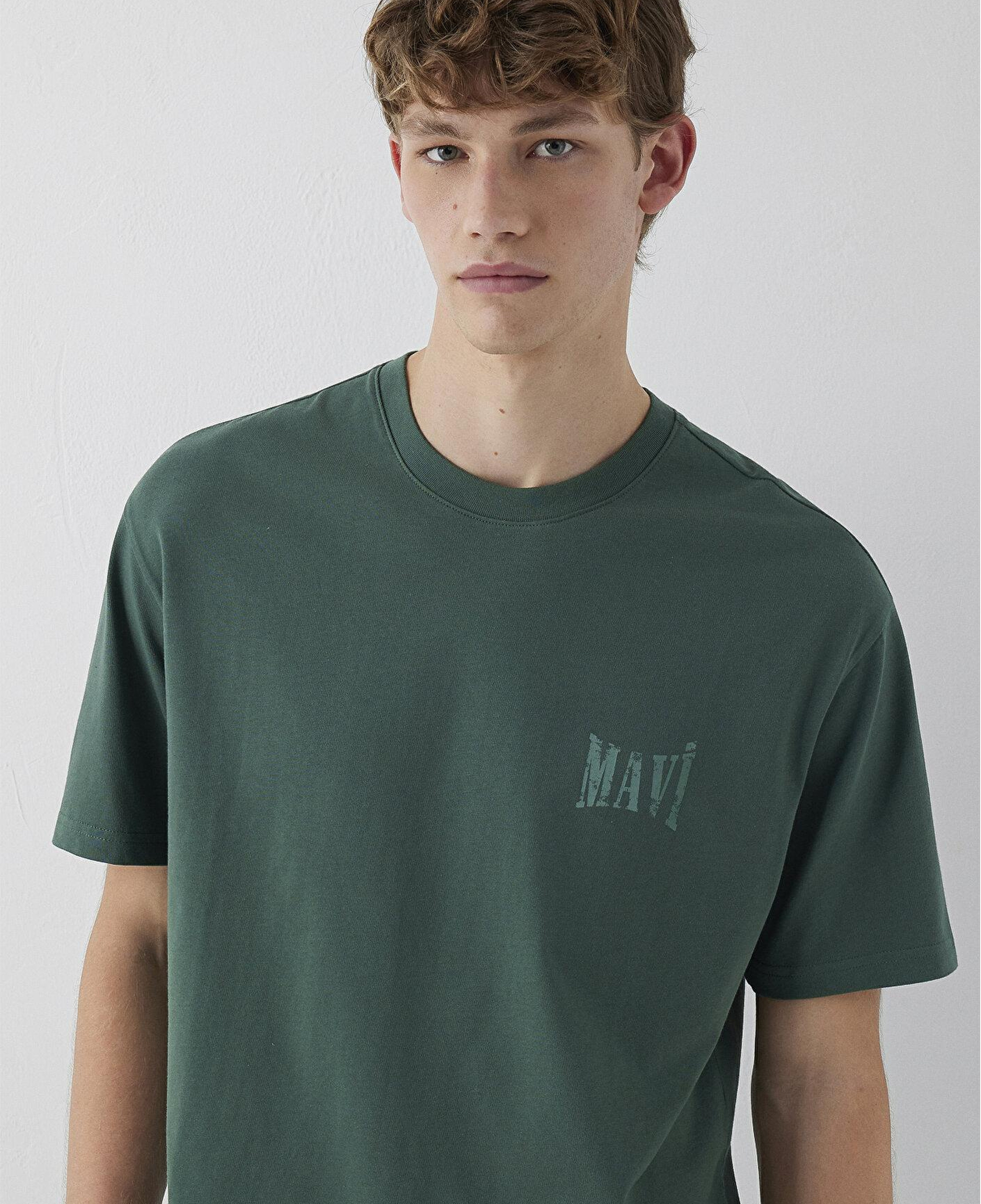 Mavi Mavi Baskılı Yeşil Tişört Loose Fit / Bol Rahat Kesim 0613579-71580