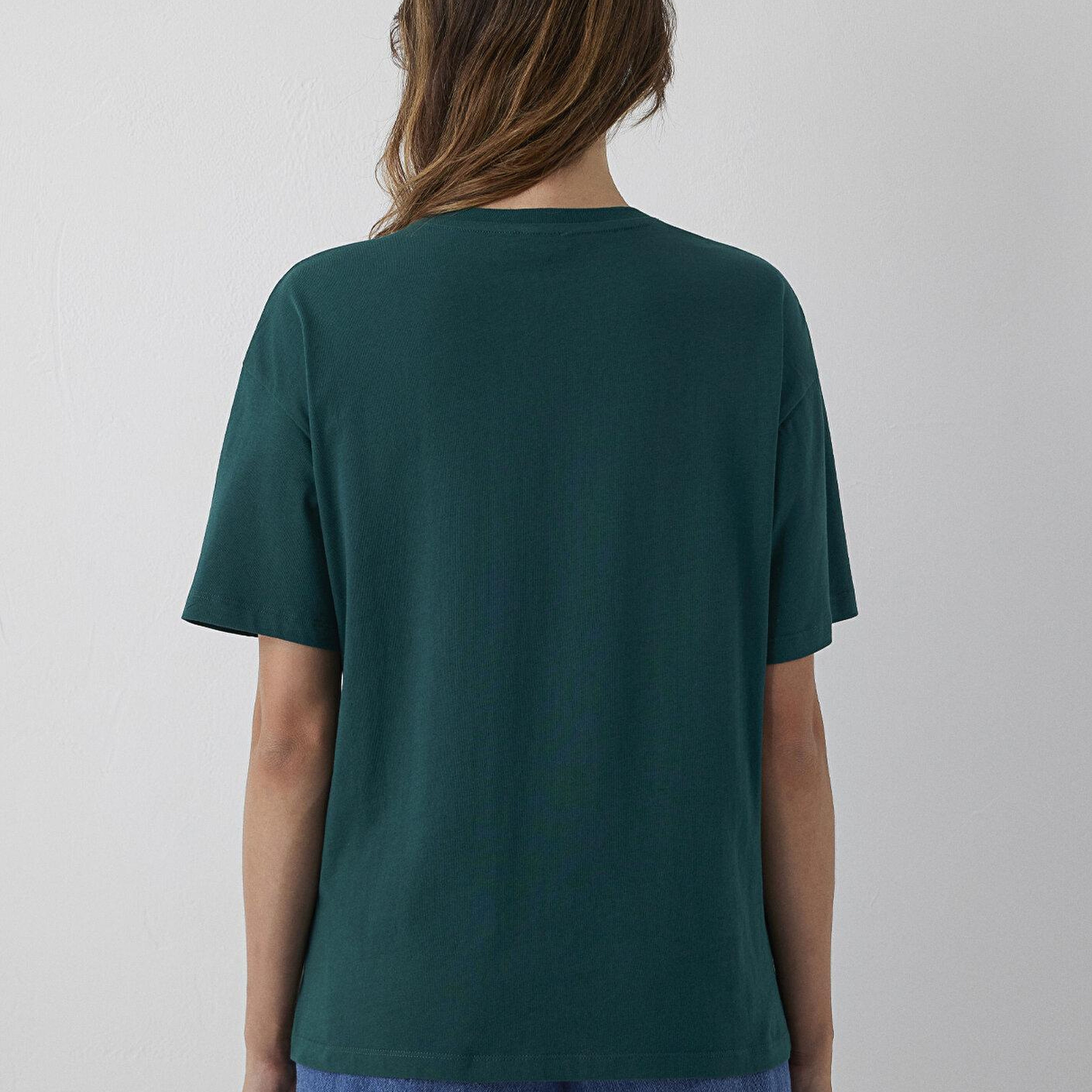 Mavi Mavi Logo Baskılı Yeşil Tişört Loose Fit / Bol Rahat Kesim 1611309-81962