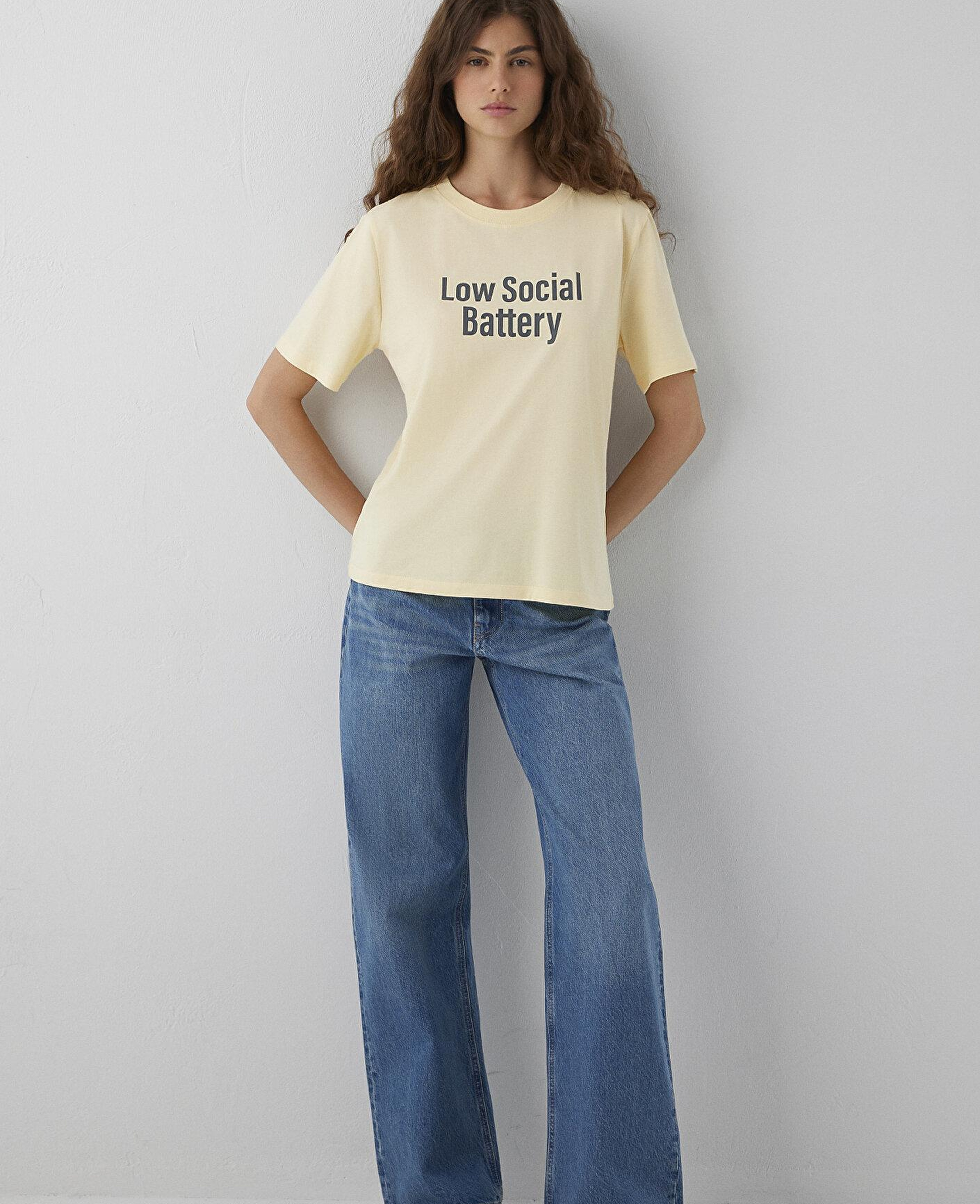 Mavi Slogan Baskılı Sarı Tişört Regular Fit / Normal Kesim 1614146-70027