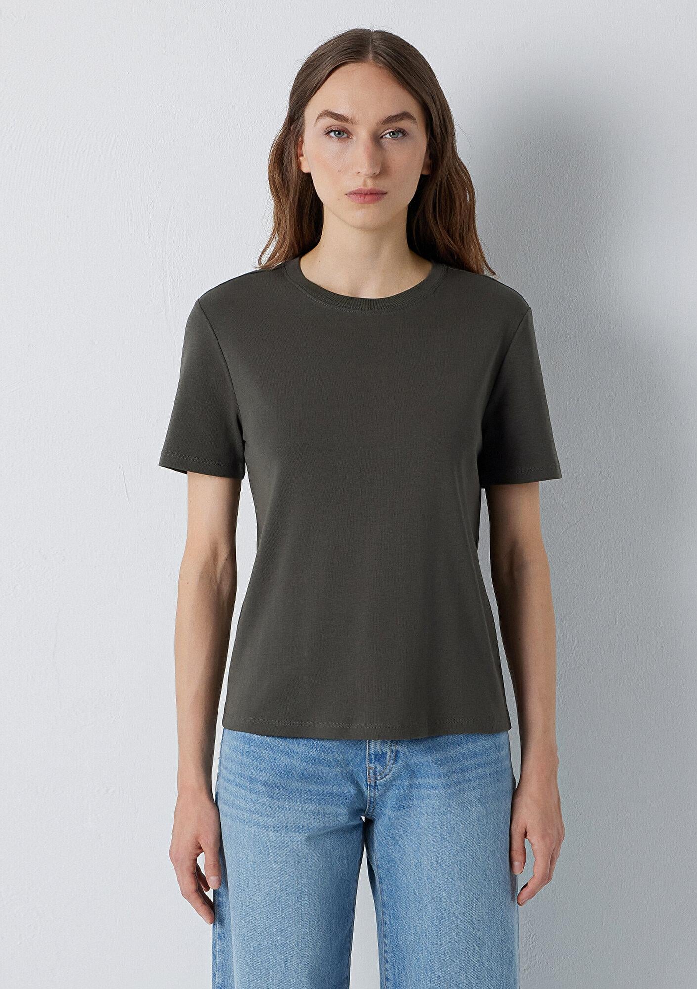 Mavi Haki Basic Tişört Semi Slim Fit / Yarı Dar Kesim 1612916-71553