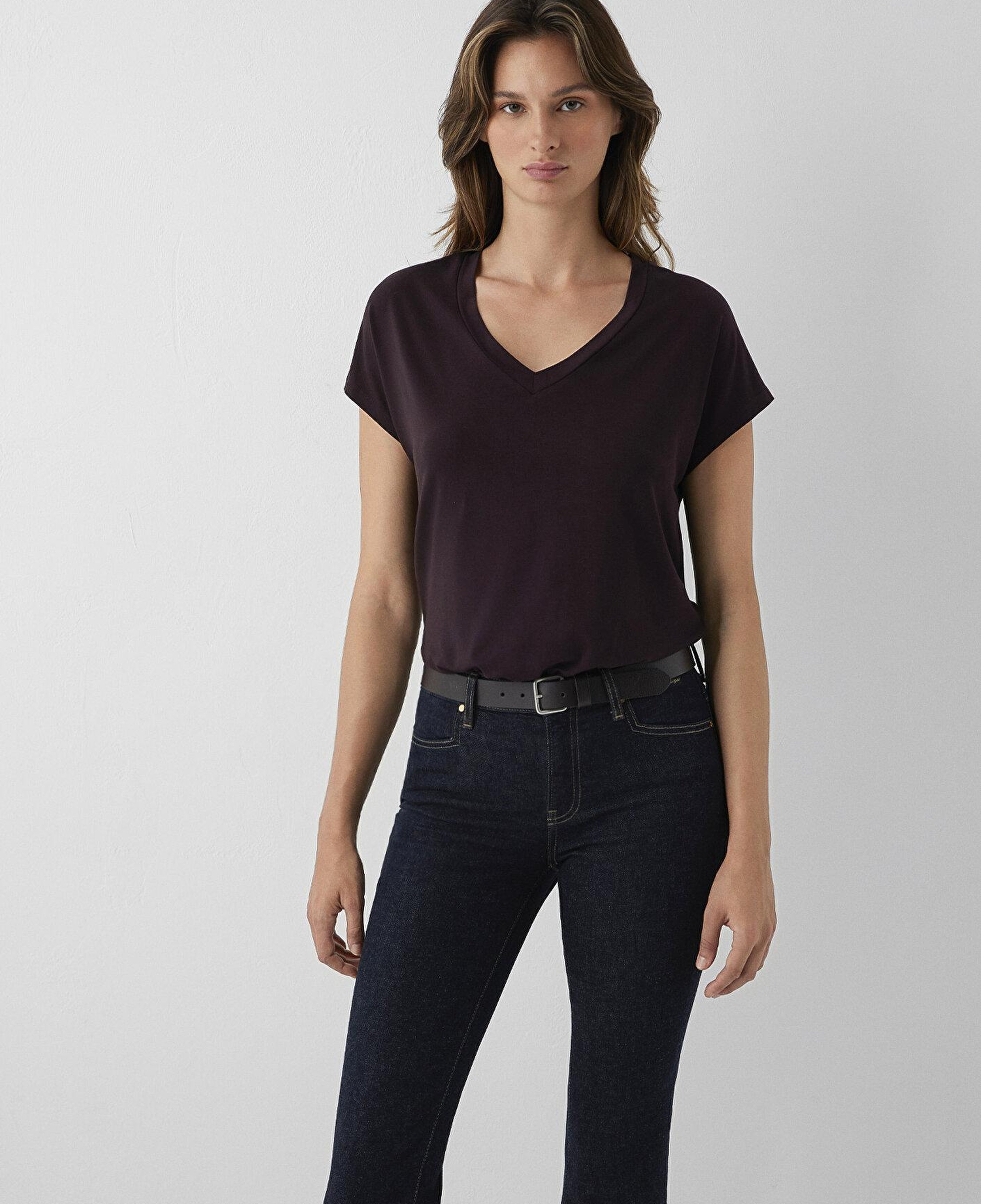 Mavi Kahverengi Basic Tişört Regular Fit / Normal Kesim 167714-90704