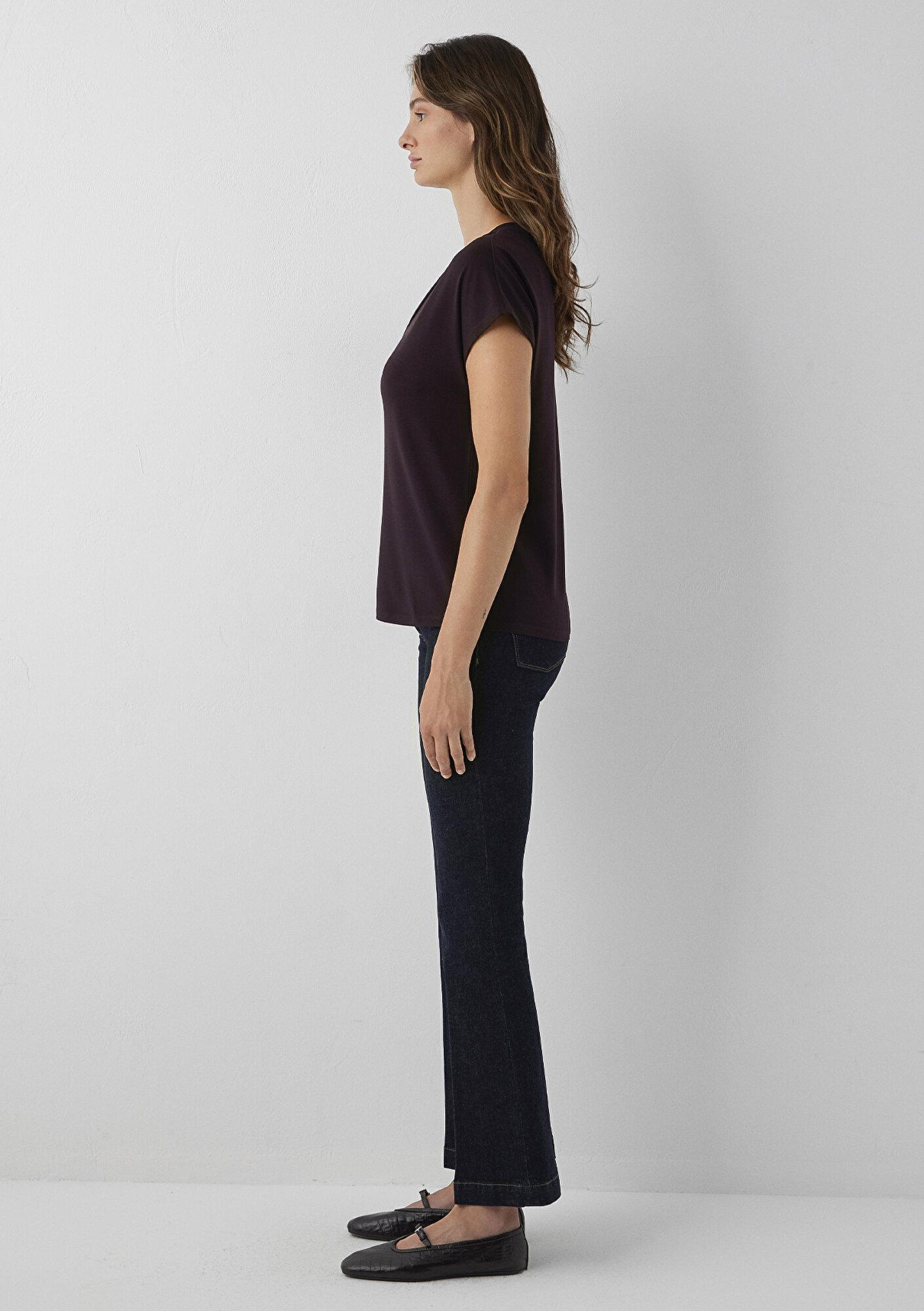 Mavi Kahverengi Basic Tişört Regular Fit / Normal Kesim 167714-90704