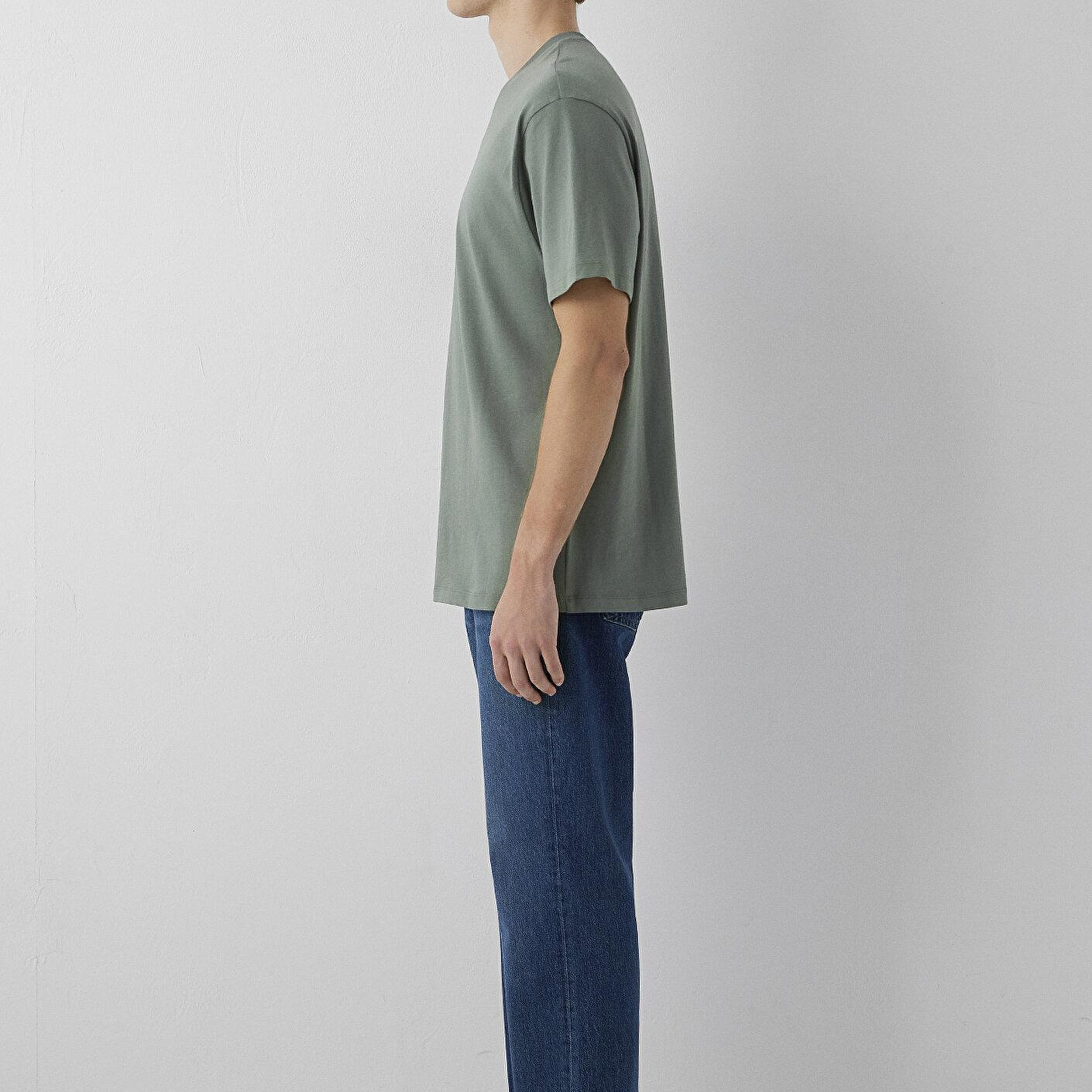 Mavi Haki Basic Tişört Loose Fit / Bol Rahat Kesim 066249-80692