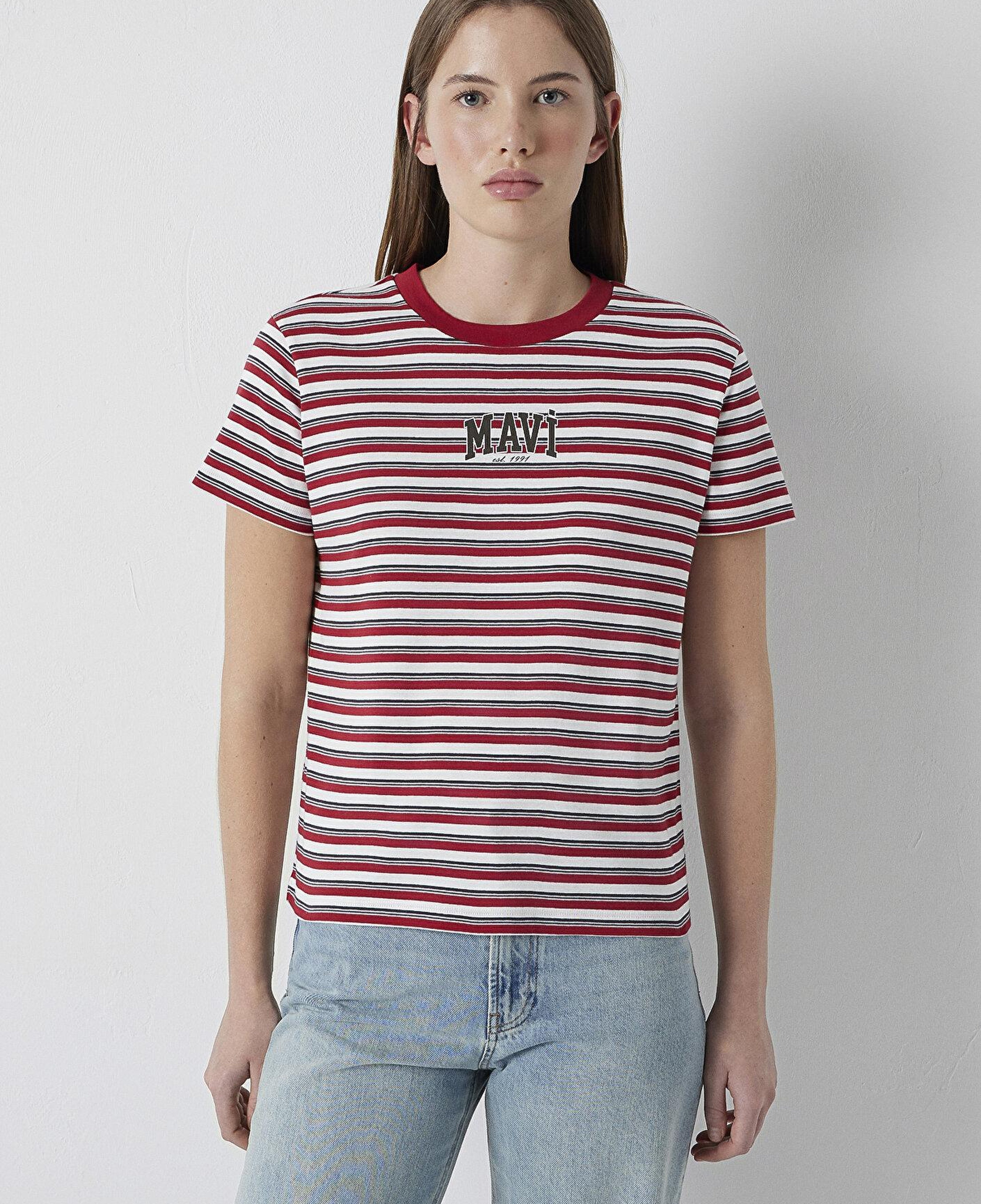 Mavi Mavi Logo Baskılı Kırmızı Tişört Regular Fit / Normal Kesim 1614397-91112