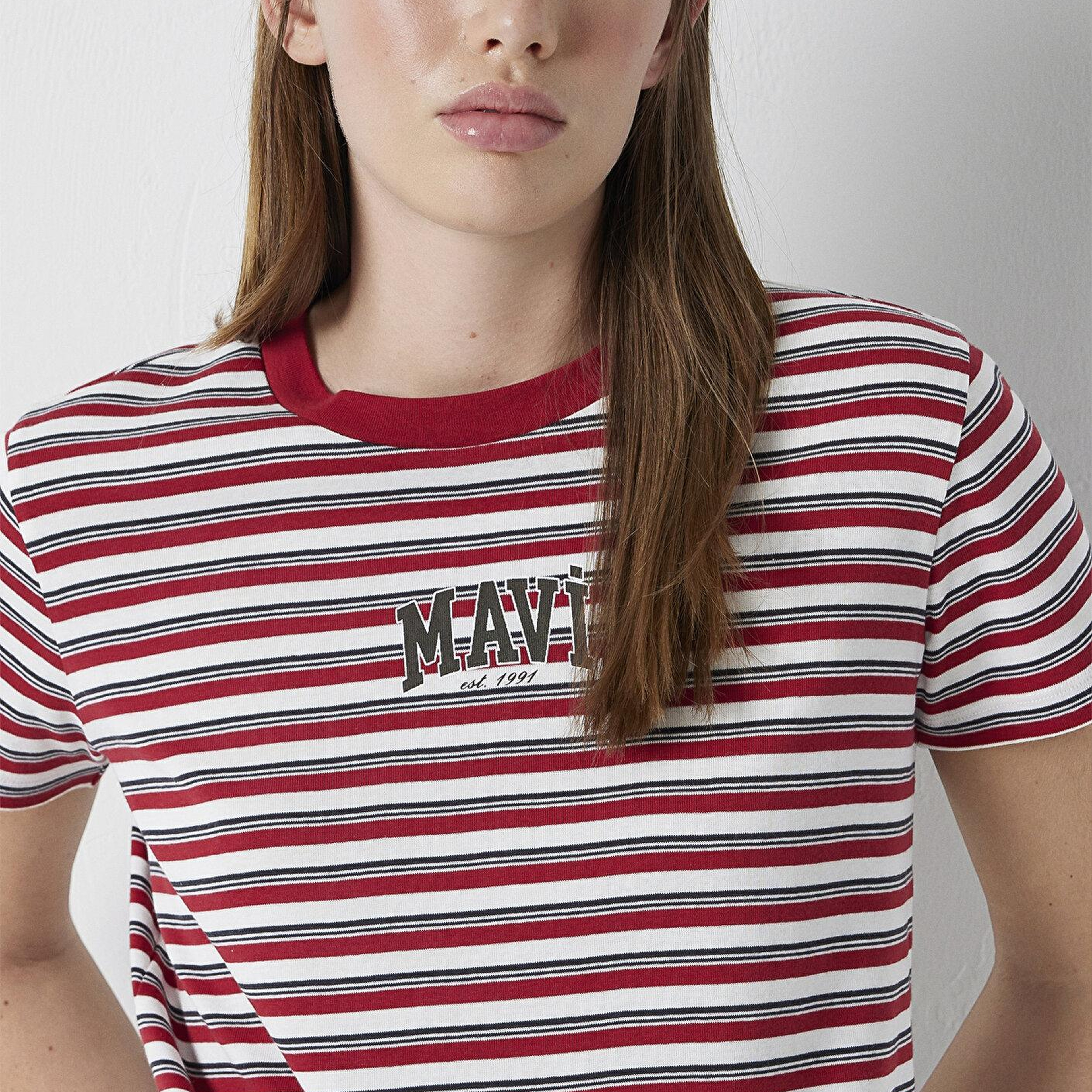 Mavi Mavi Logo Baskılı Kırmızı Tişört Regular Fit / Normal Kesim 1614397-91112