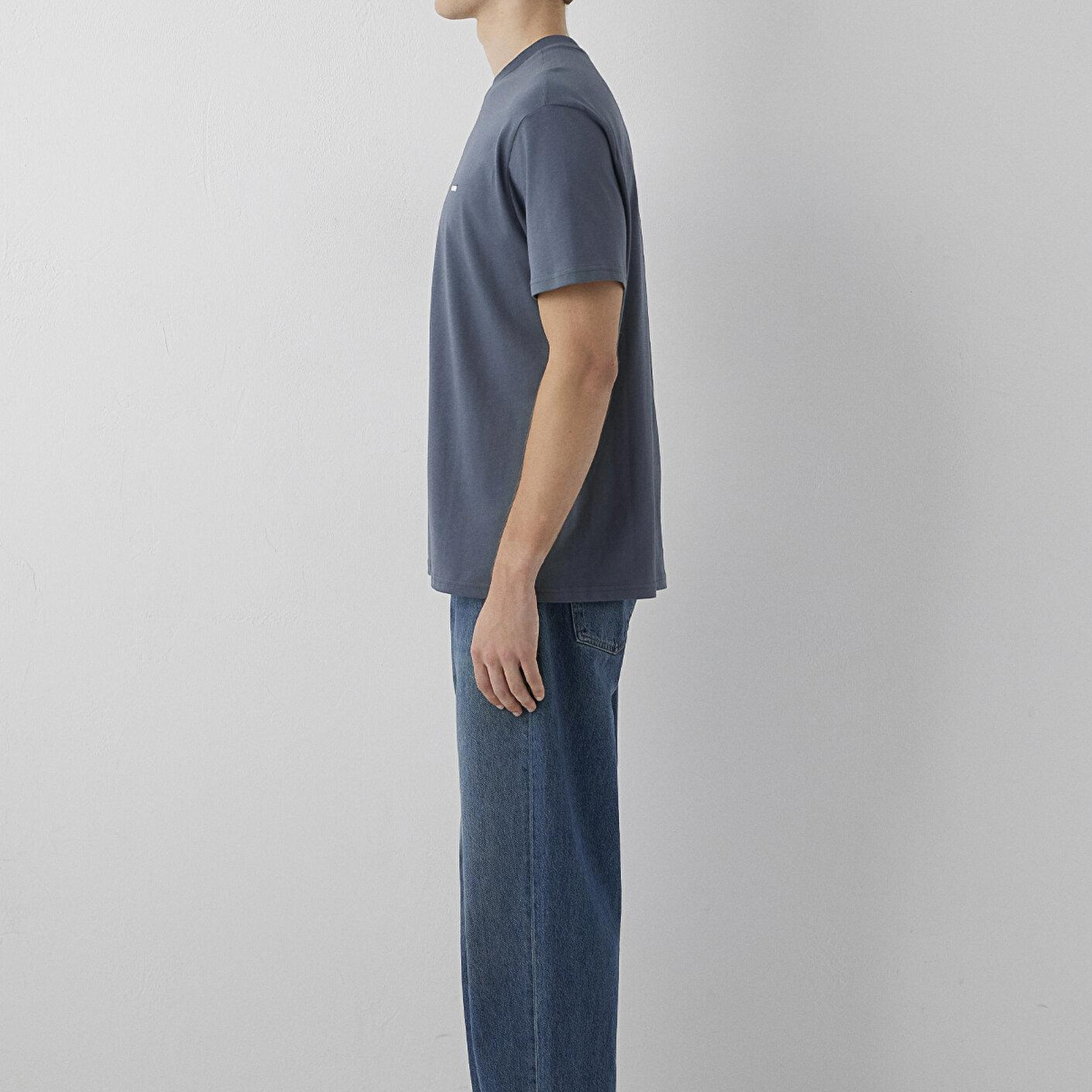 Mavi Antrasit Basic Tişört Loose Fit / Bol Rahat Kesim 0612216-80776