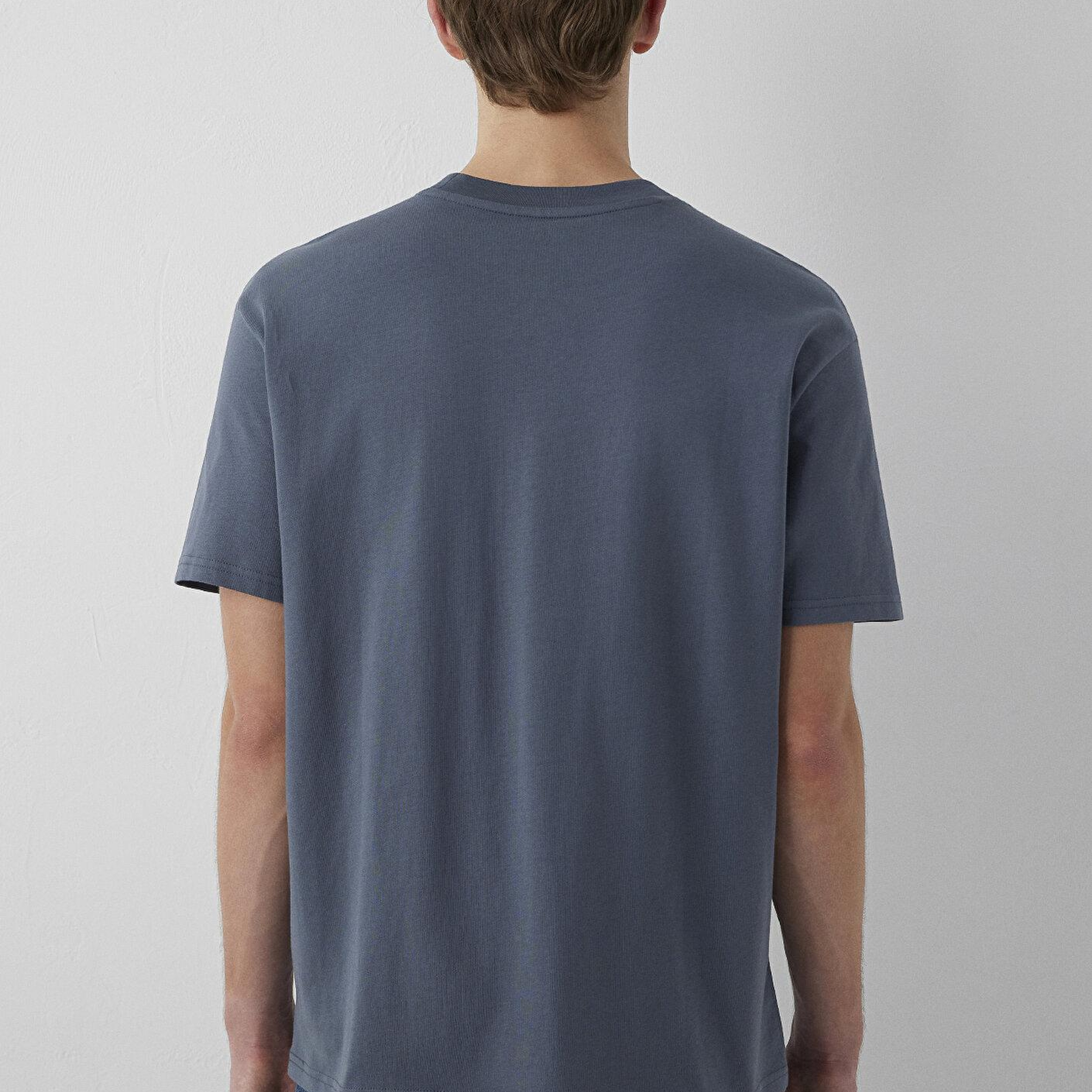 Mavi Antrasit Basic Tişört Loose Fit / Bol Rahat Kesim 0612216-80776