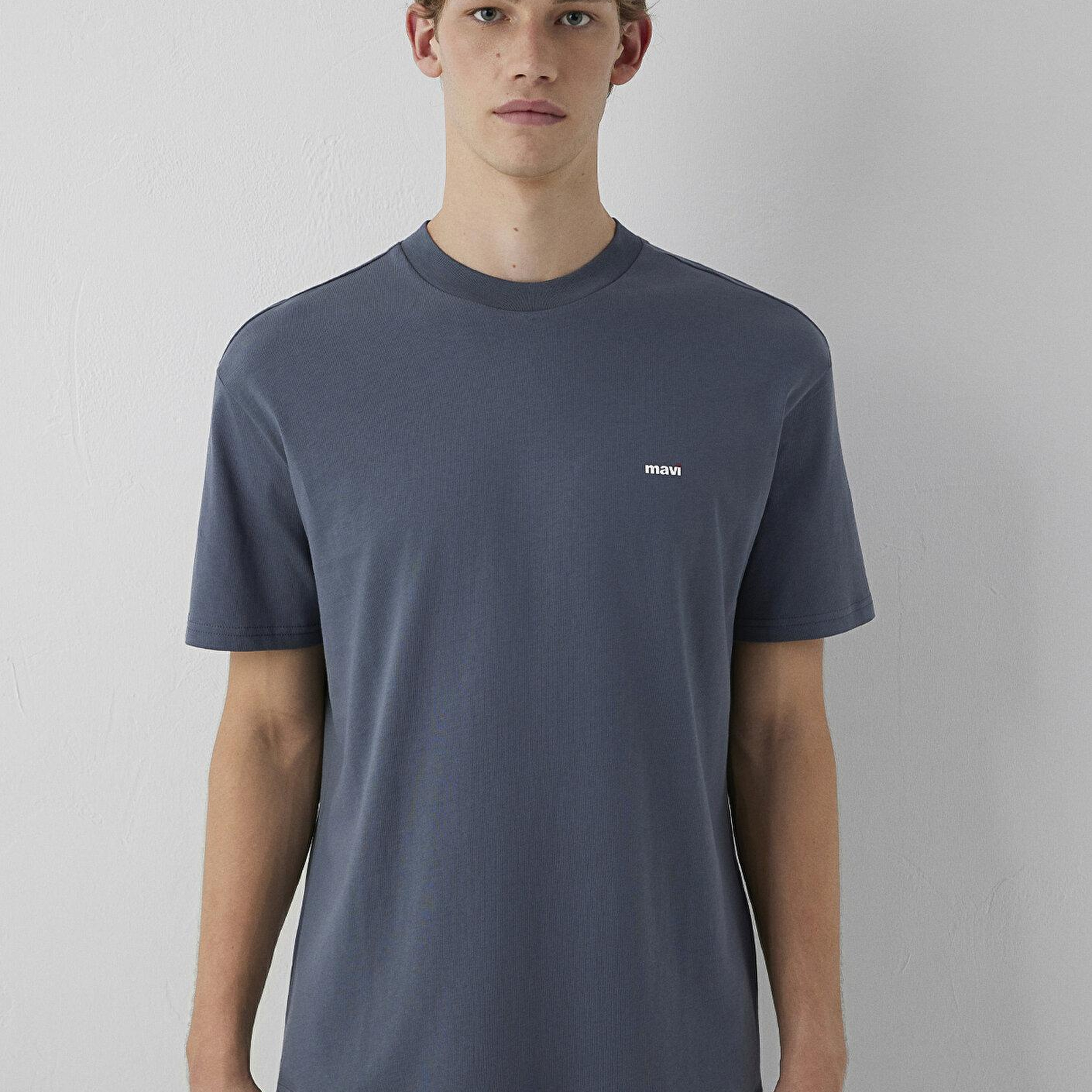 Mavi Antrasit Basic Tişört Loose Fit / Bol Rahat Kesim 0612216-80776