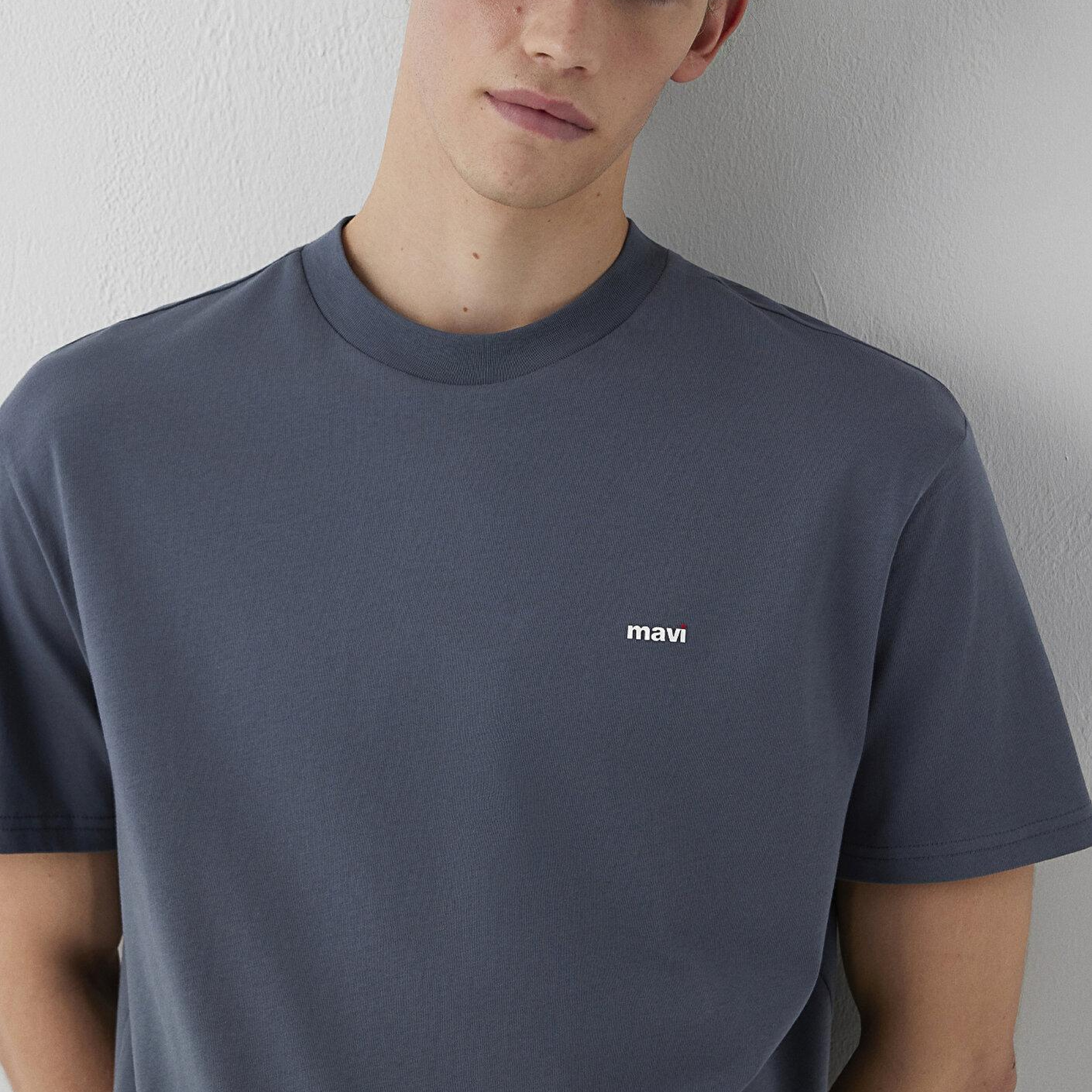 Mavi Antrasit Basic Tişört Loose Fit / Bol Rahat Kesim 0612216-80776