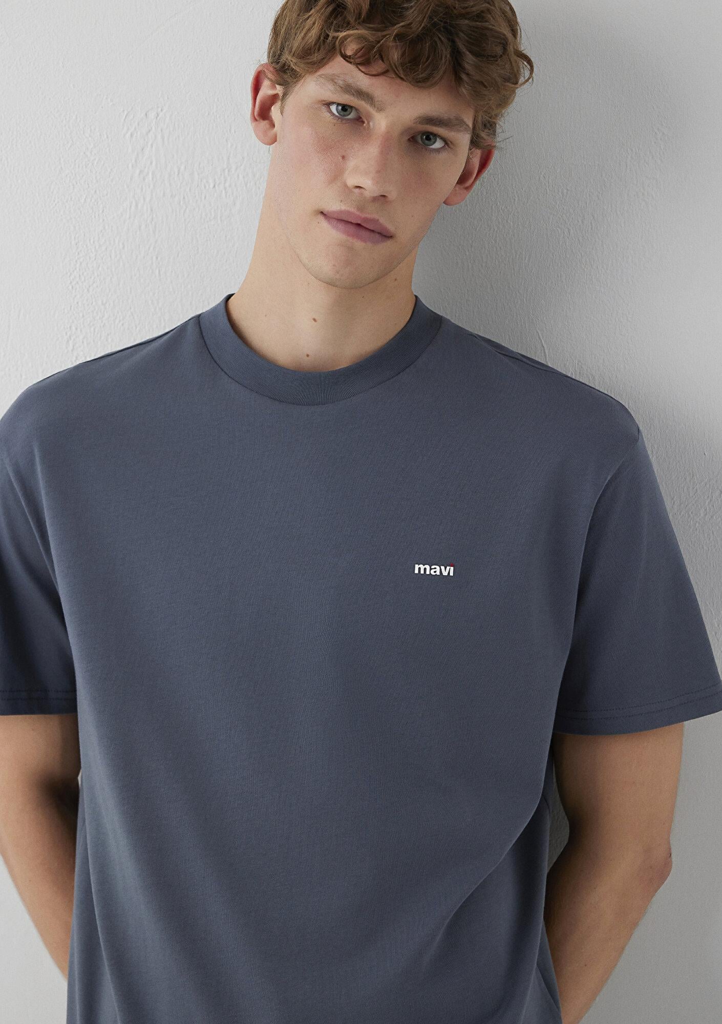 Mavi Antrasit Basic Tişört Loose Fit / Bol Rahat Kesim 0612216-80776