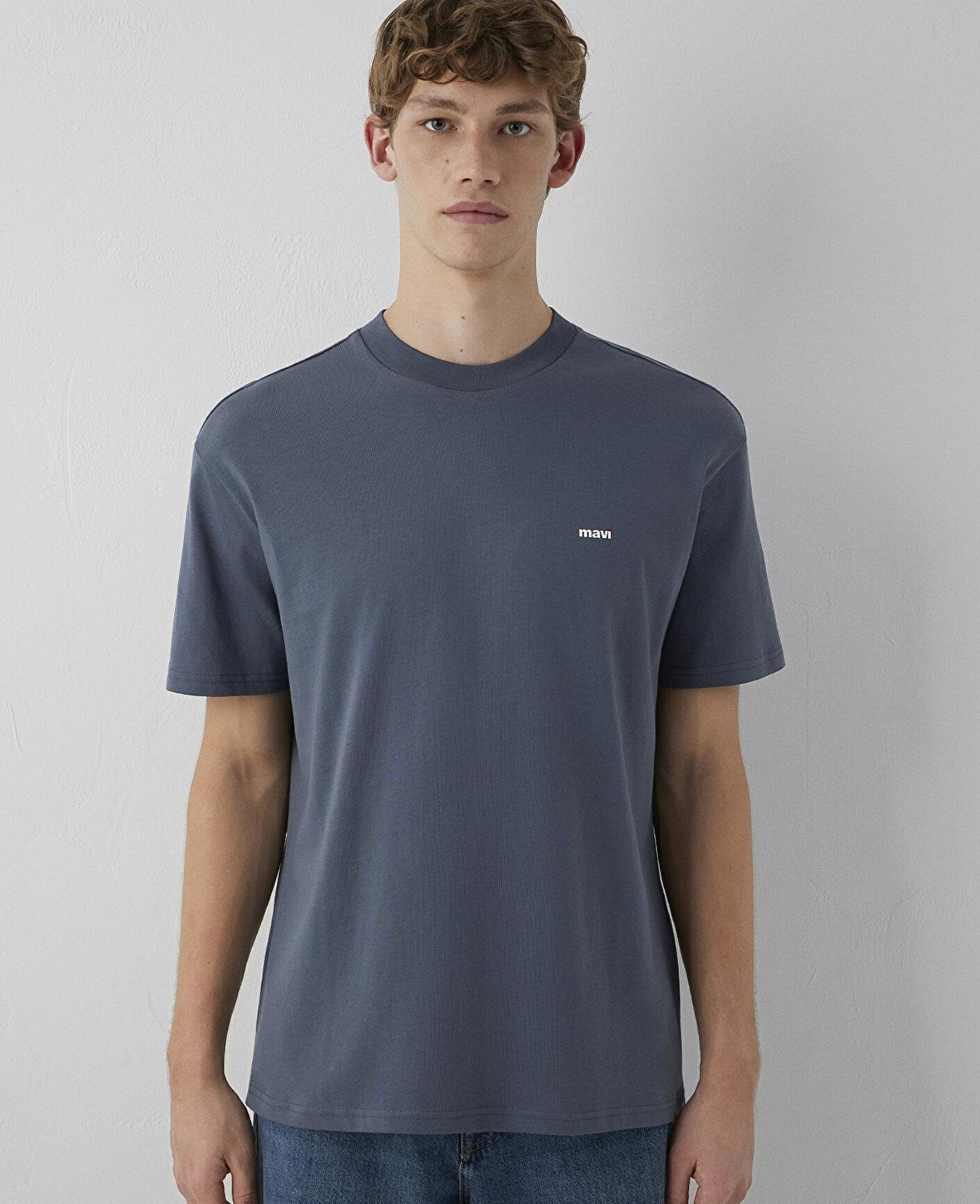 Mavi Antrasit Basic Tişört Loose Fit / Bol Rahat Kesim 0612216-80776
