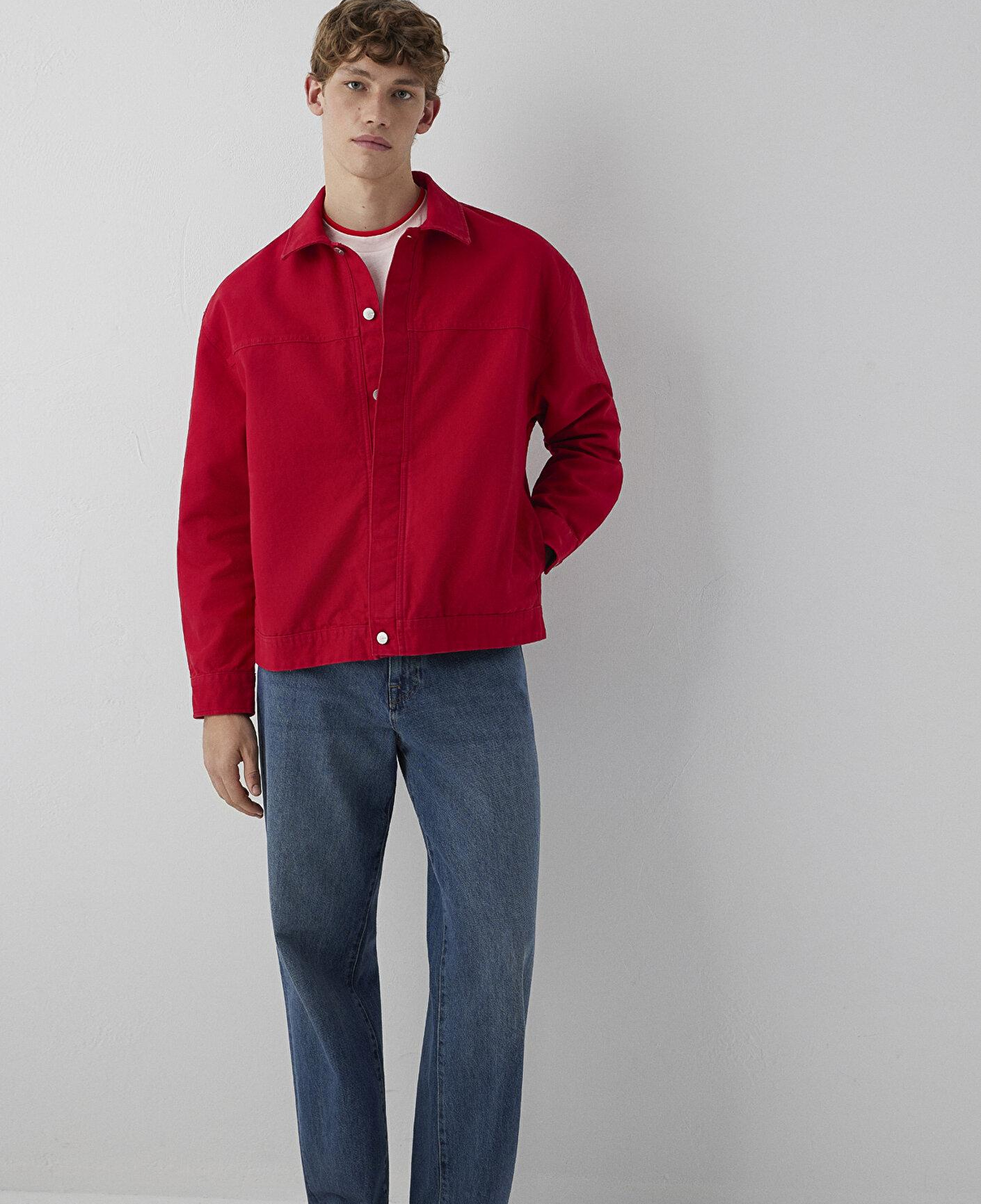 Mavi Kırmızı Gömlek Oversize / Geniş Kesim 0212131-70390
