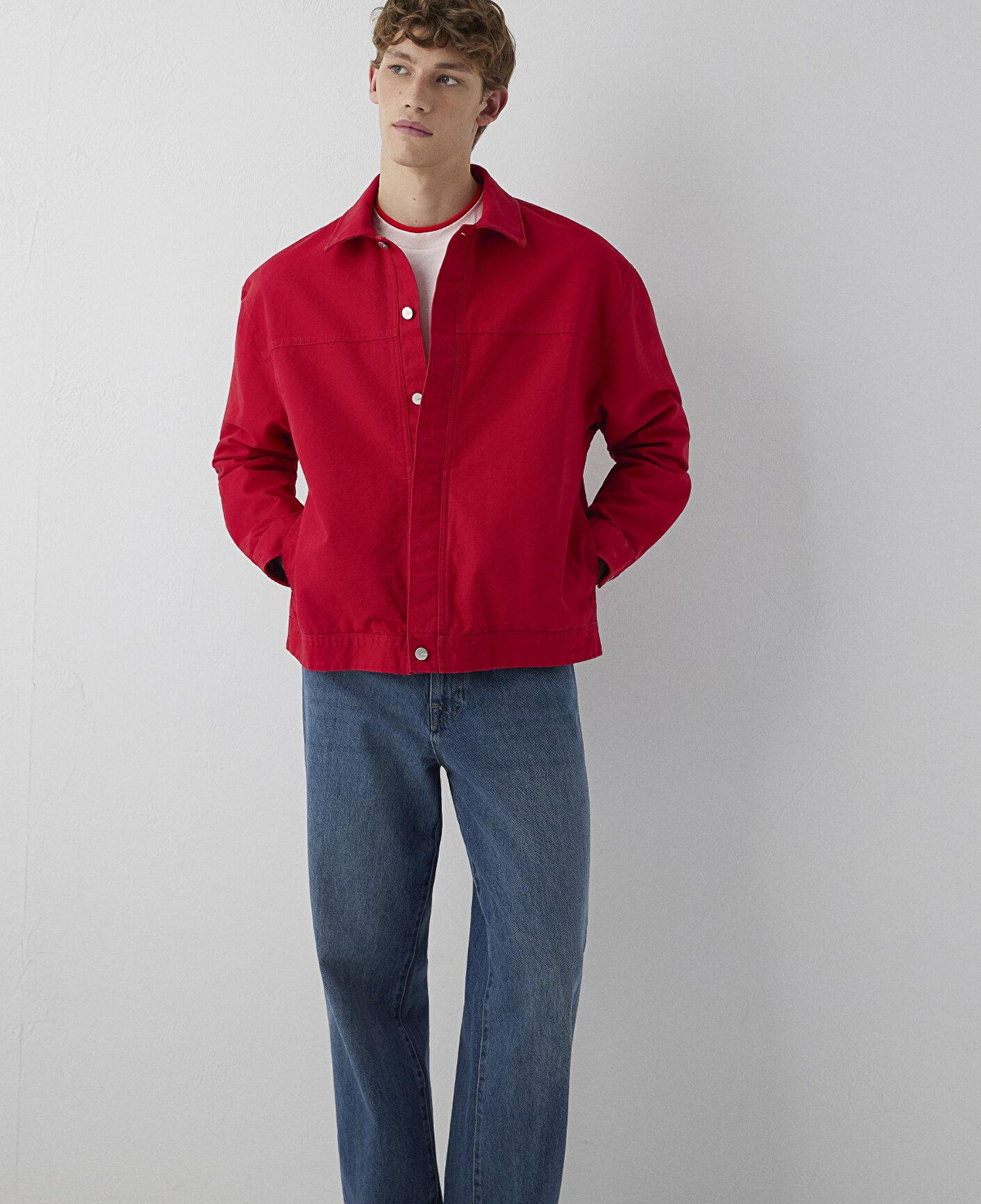Mavi Kırmızı Gömlek Oversize / Geniş Kesim 0212131-70390