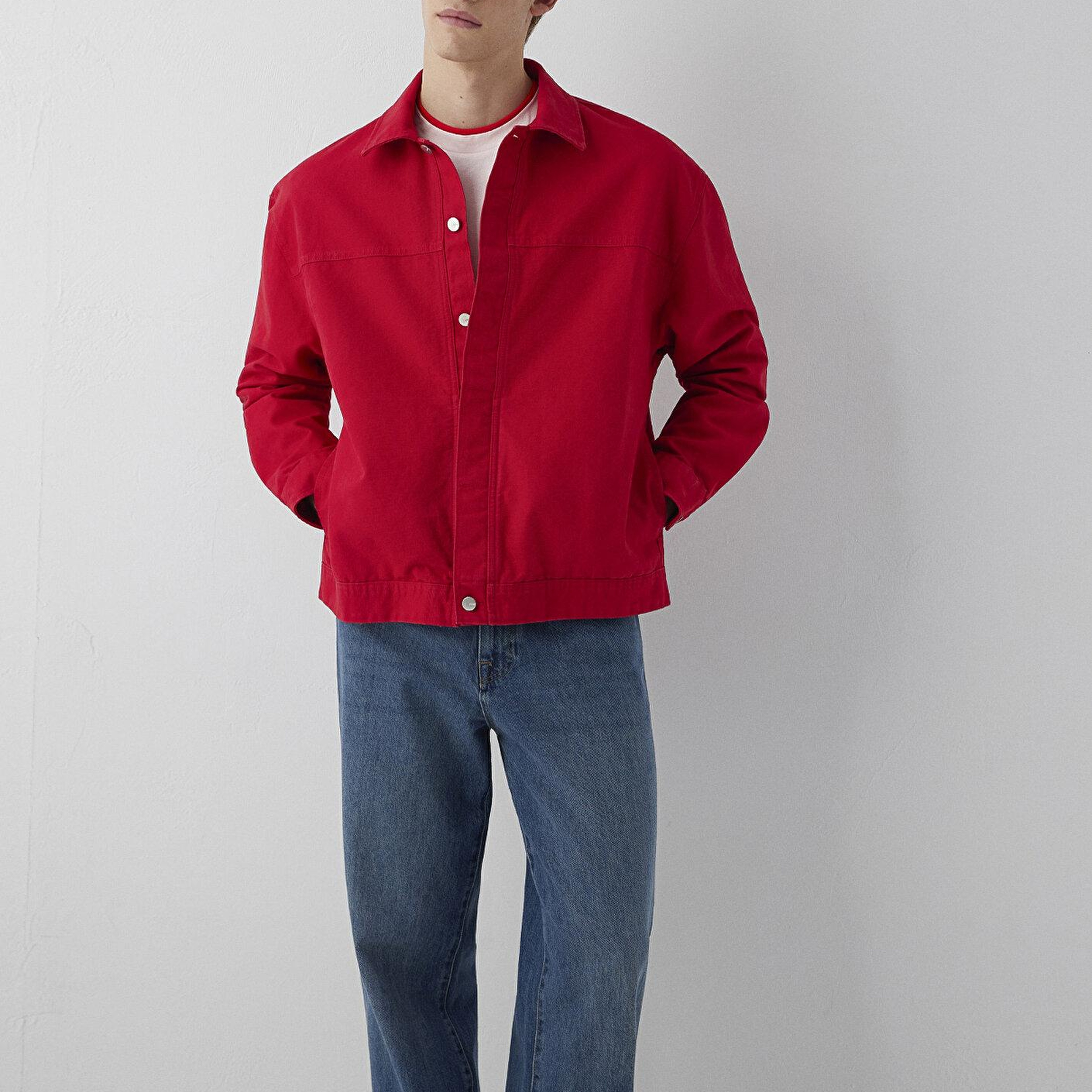 Mavi Kırmızı Gömlek Oversize / Geniş Kesim 0212131-70390