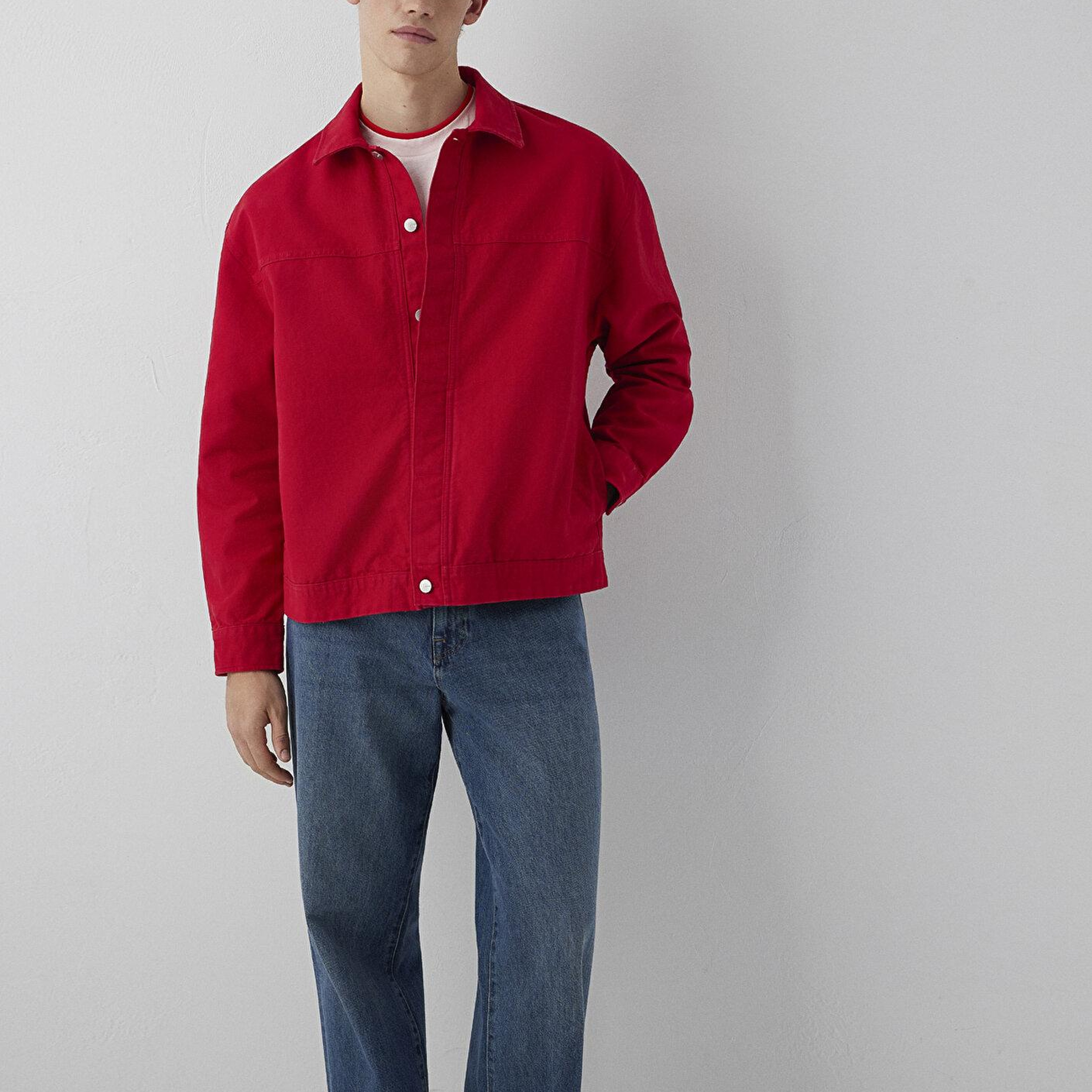 Mavi Kırmızı Gömlek Oversize / Geniş Kesim 0212131-70390