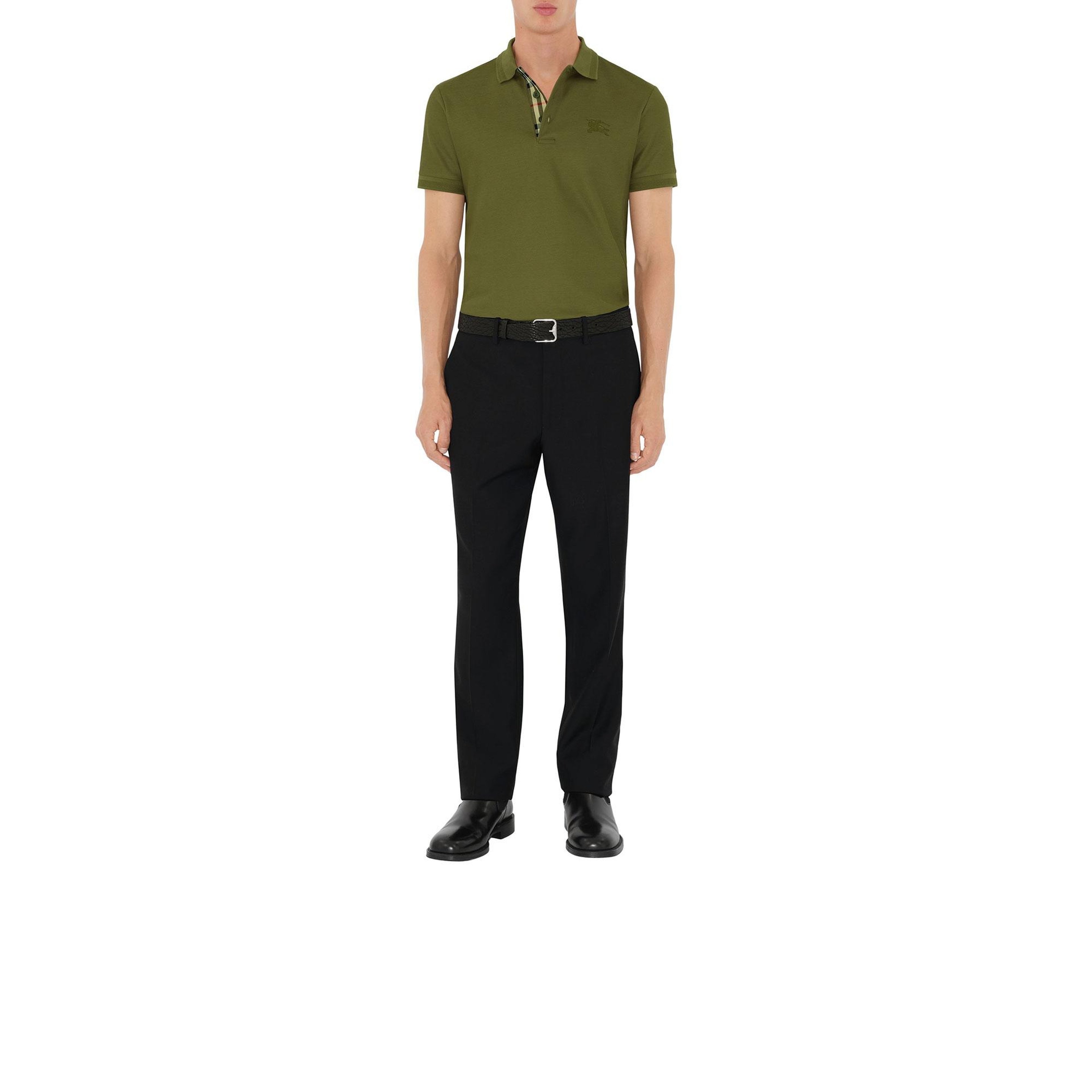 Burberry Cotton Erkek Haki Polo