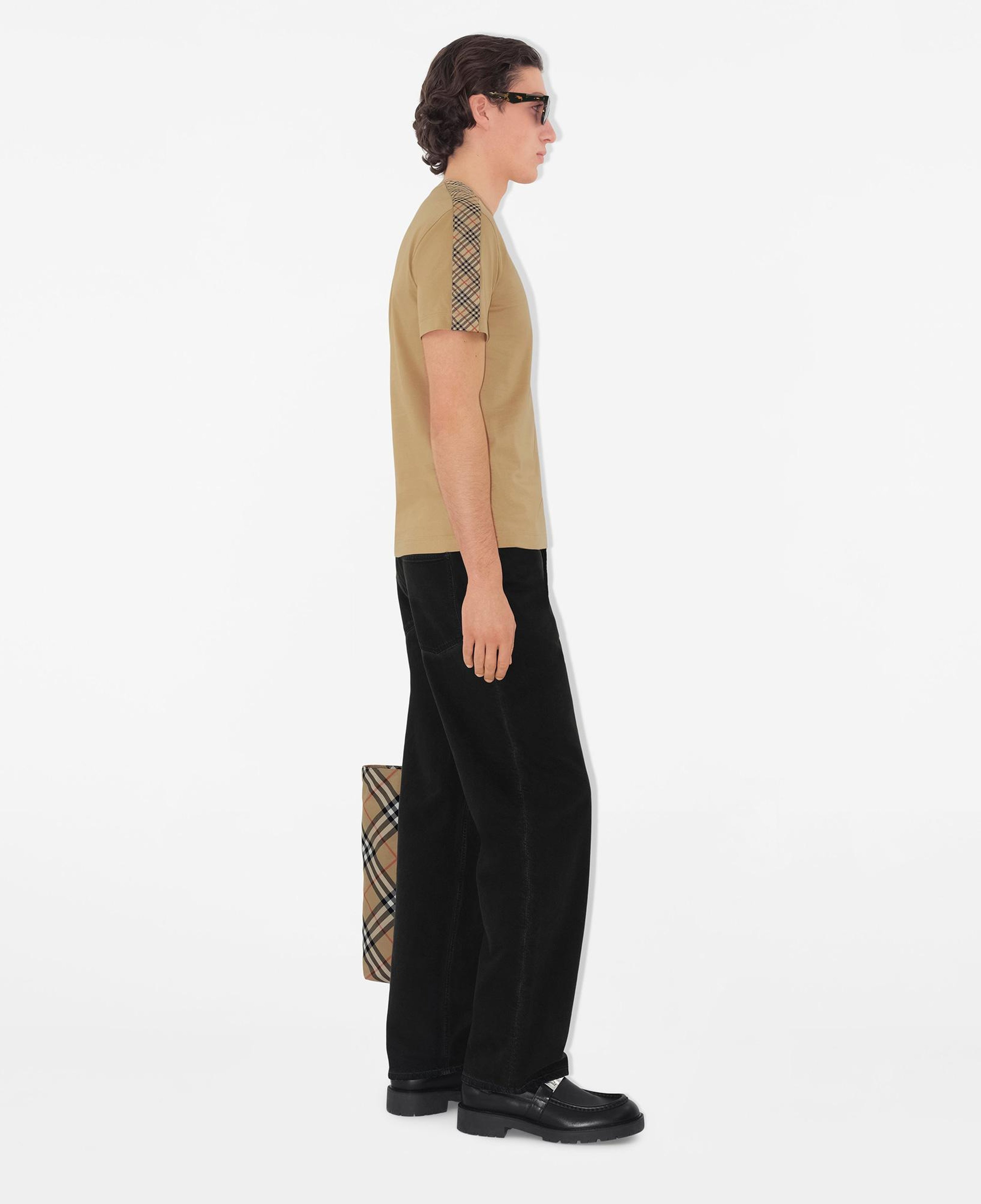 Burberry Tal Trim Cotton Erkek Bej T-Shirt