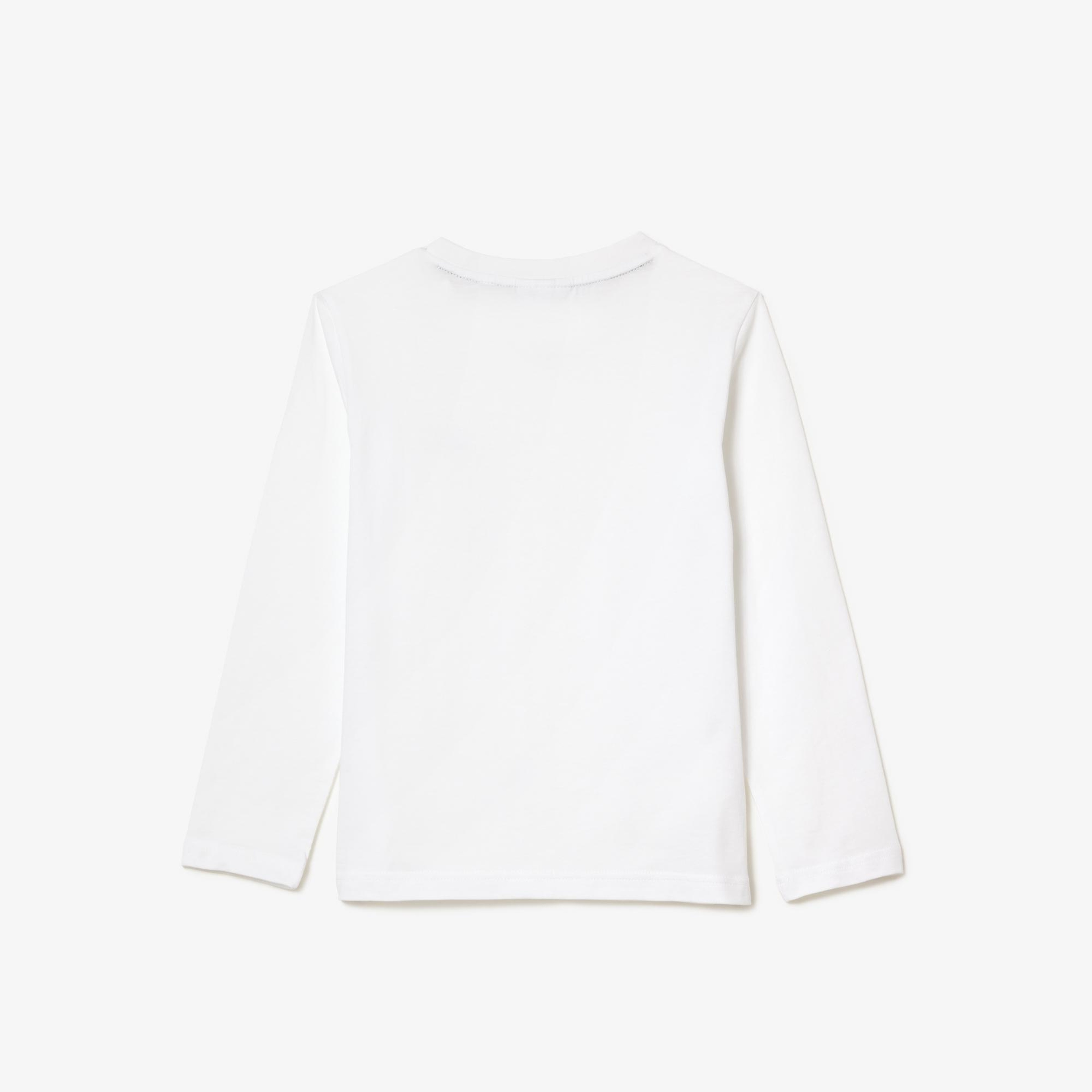 Lacoste Çocuk Uzun Kollu Bisiklet Yaka Beyaz T-Shirt
