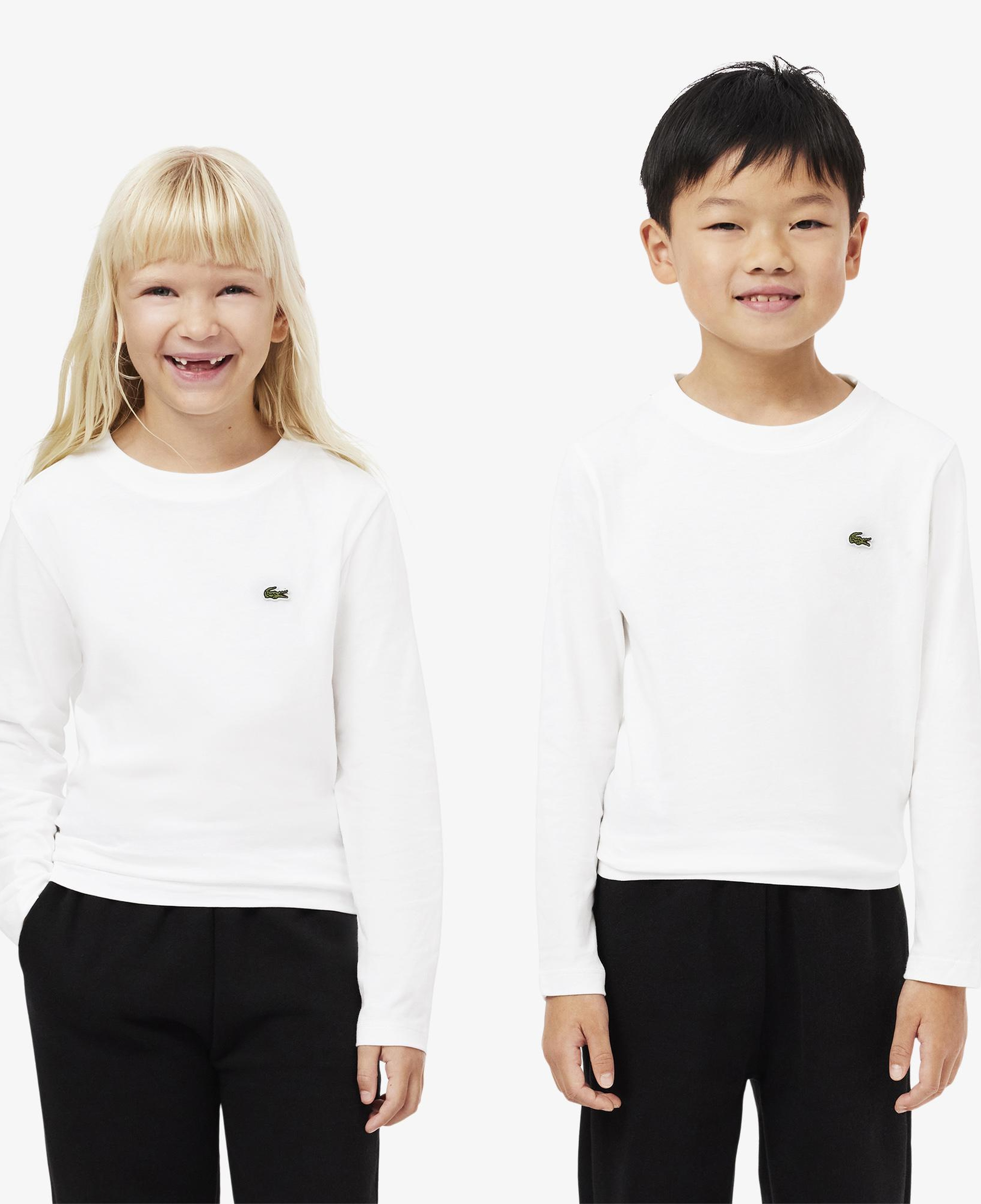 Lacoste Çocuk Uzun Kollu Bisiklet Yaka Beyaz T-Shirt
