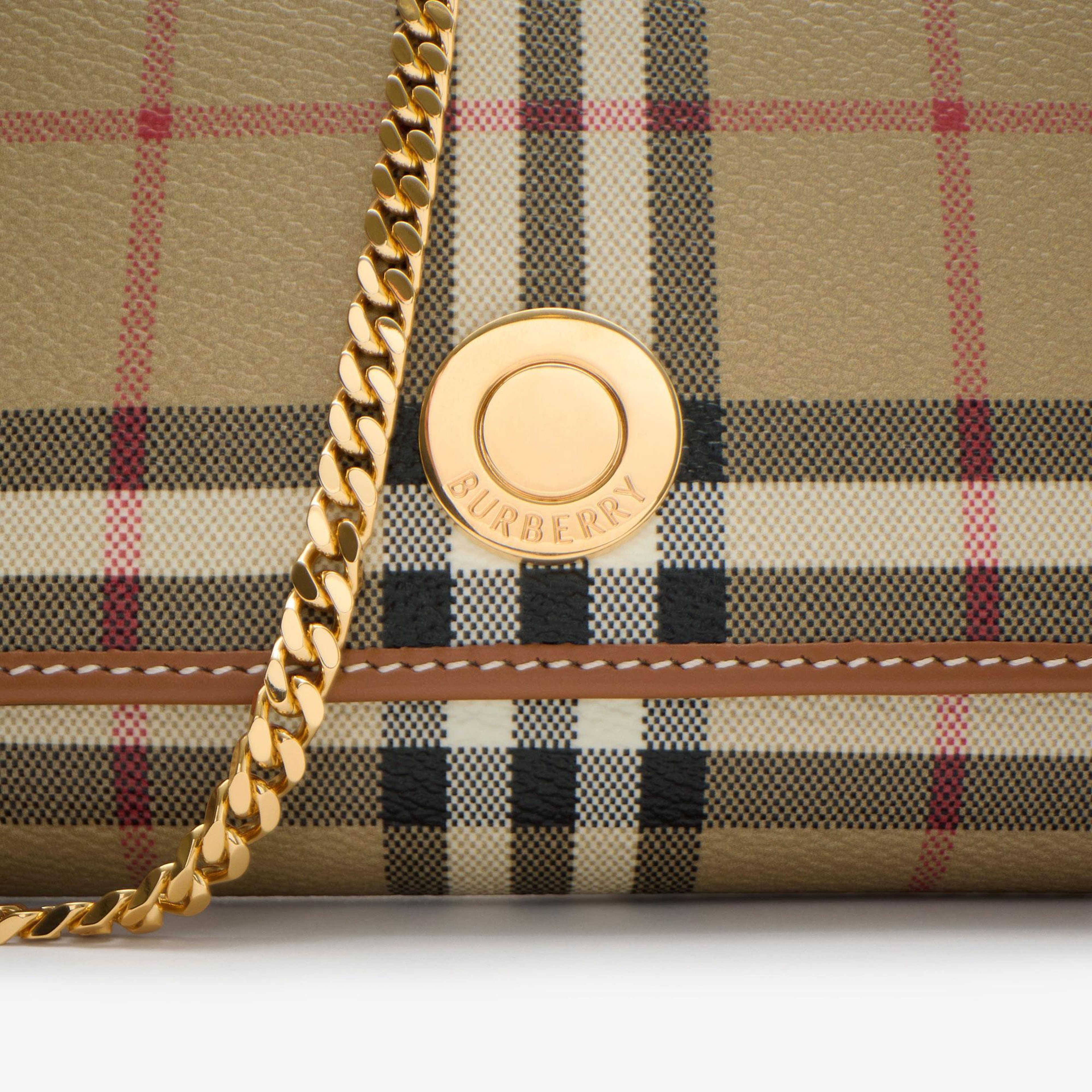Burberry Hannah Check Chain Strap Kadın Bej Çanta