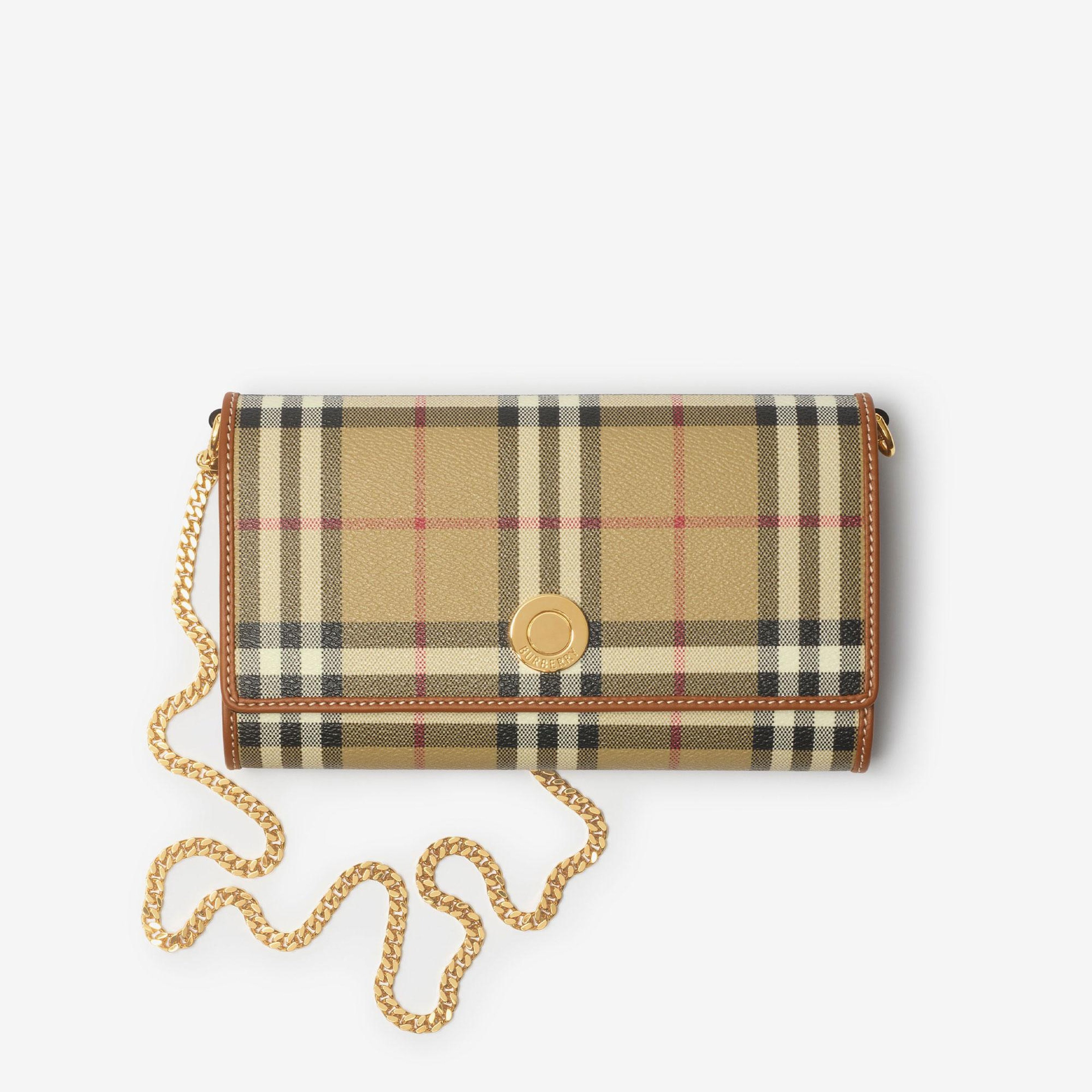 Burberry Hannah Check Chain Strap Kadın Bej Çanta