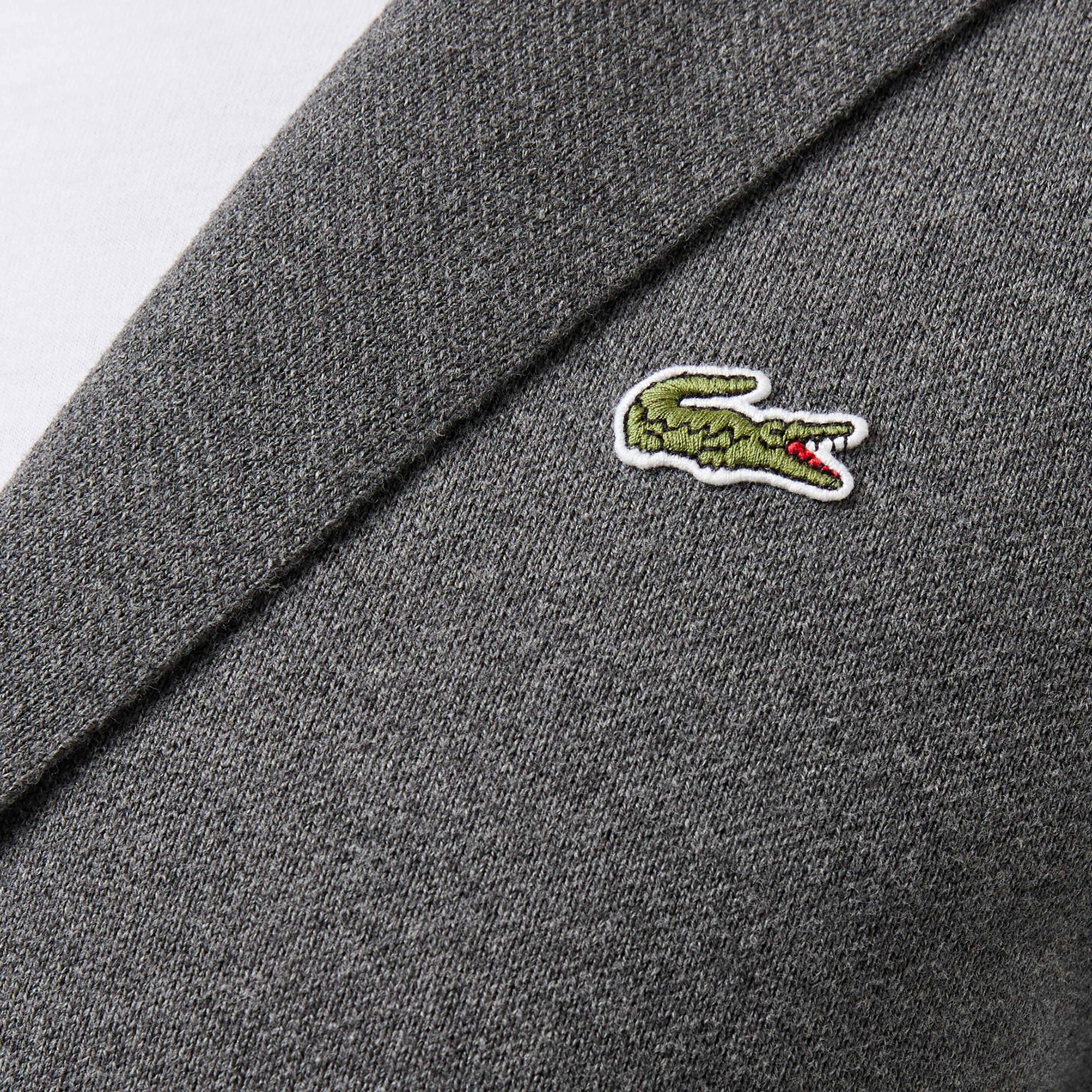 Lacoste Erkek Classic Fit V Yaka Gri Hırka