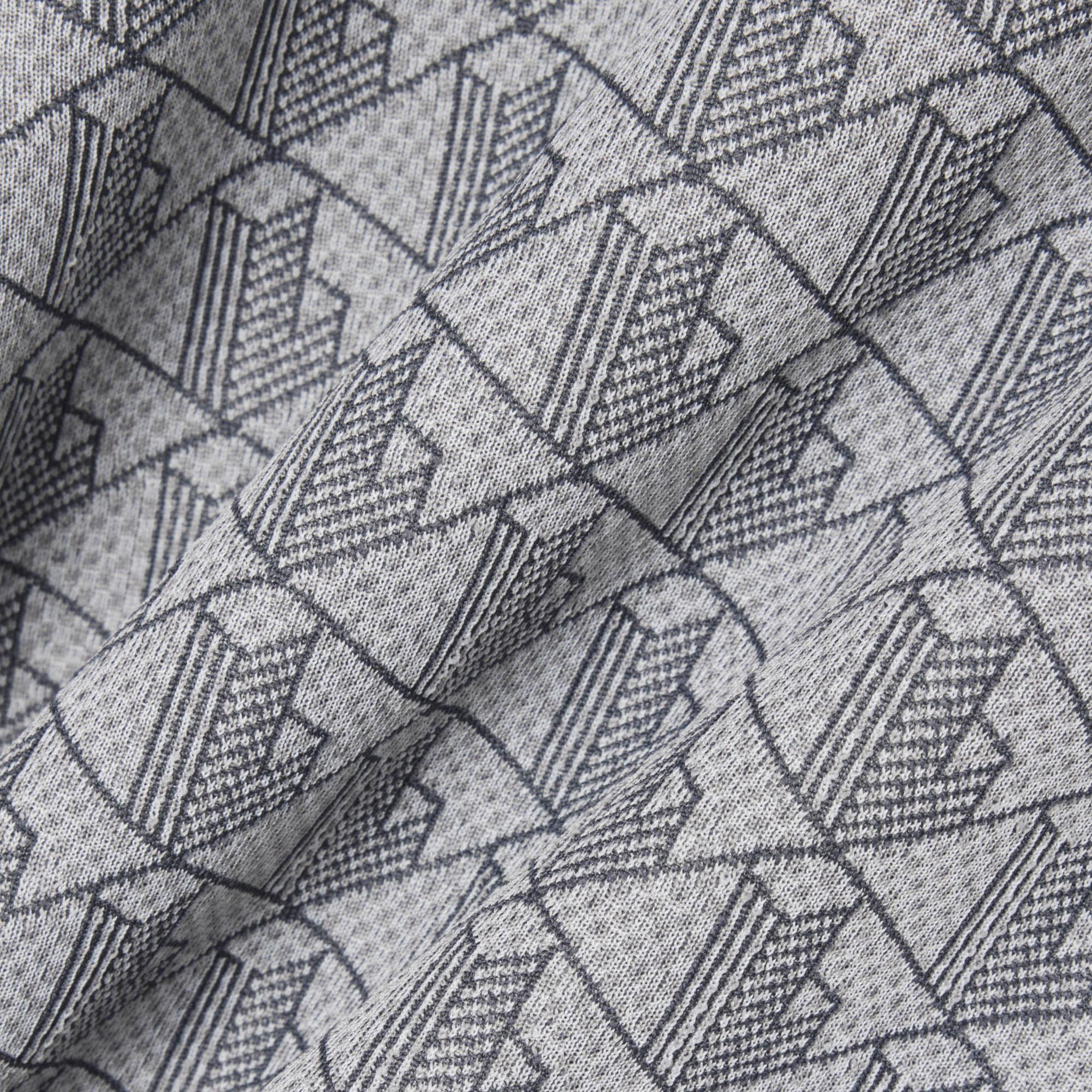 Erkek Classic Fit Bisiklet Yaka Monogram Gri T-Shirt
