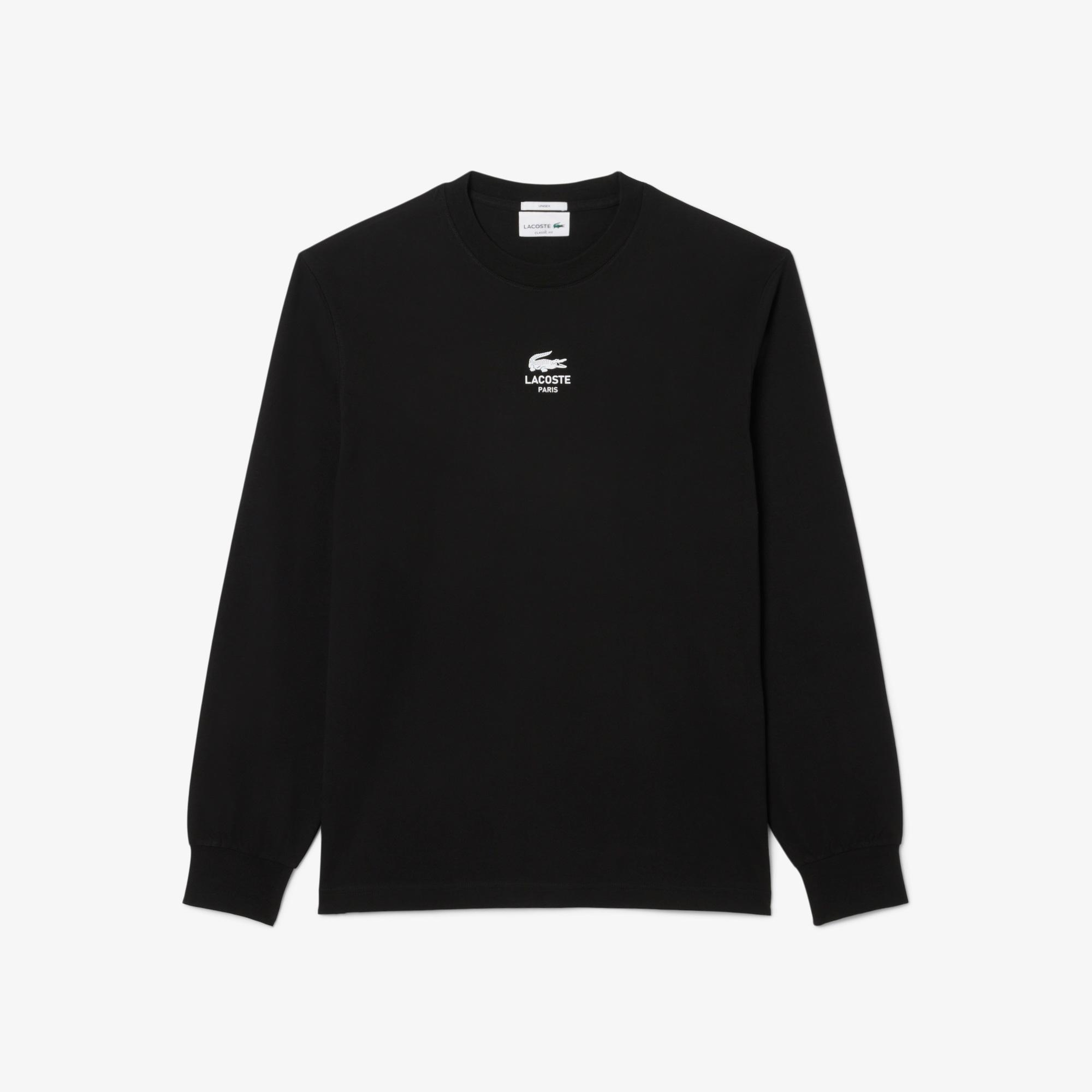 Lacoste Print Fleece Erkek Siyah T-Shirt
