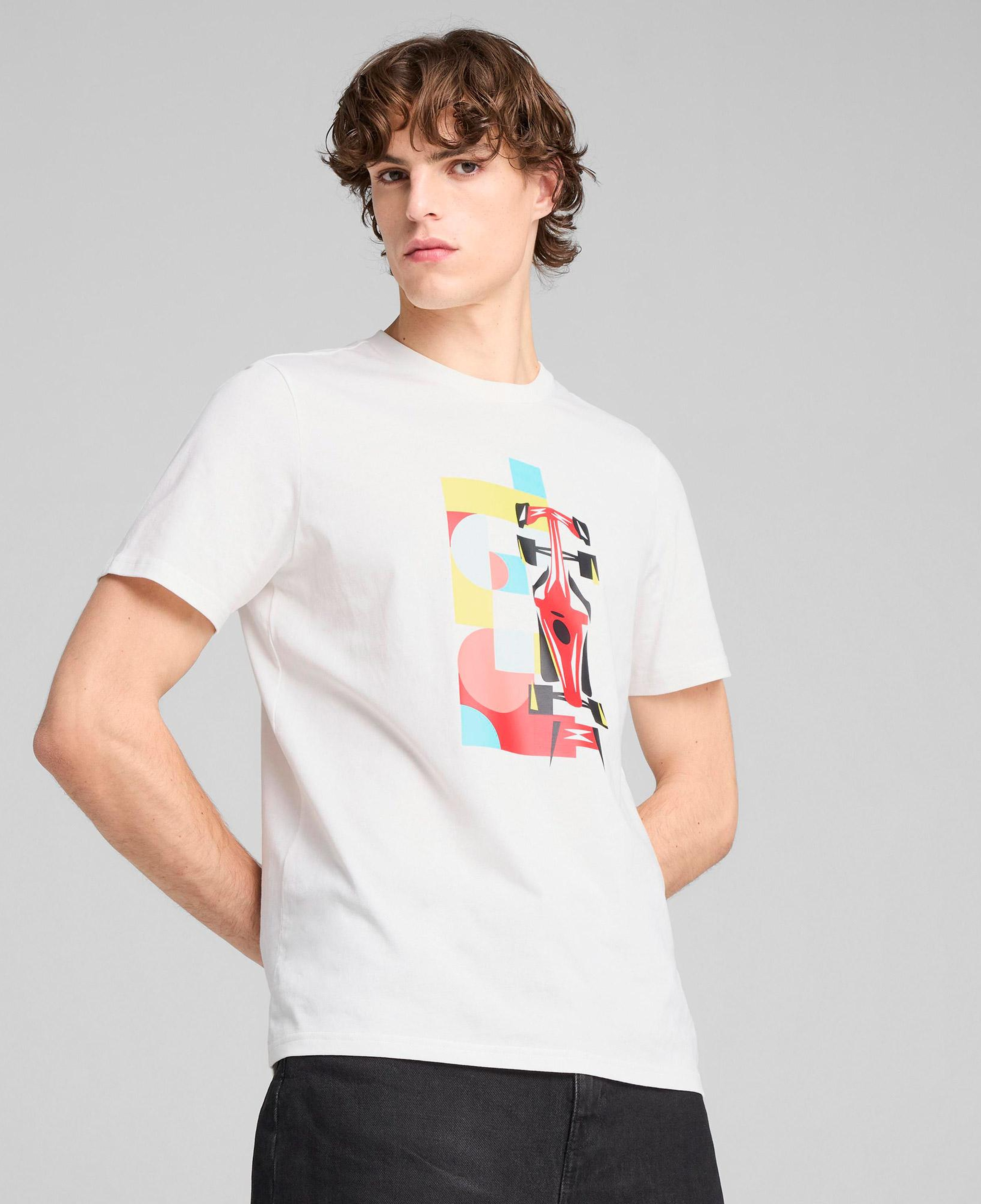 Puma Ferrari Race Graphic 2 Erkek Beyaz T-Shirt