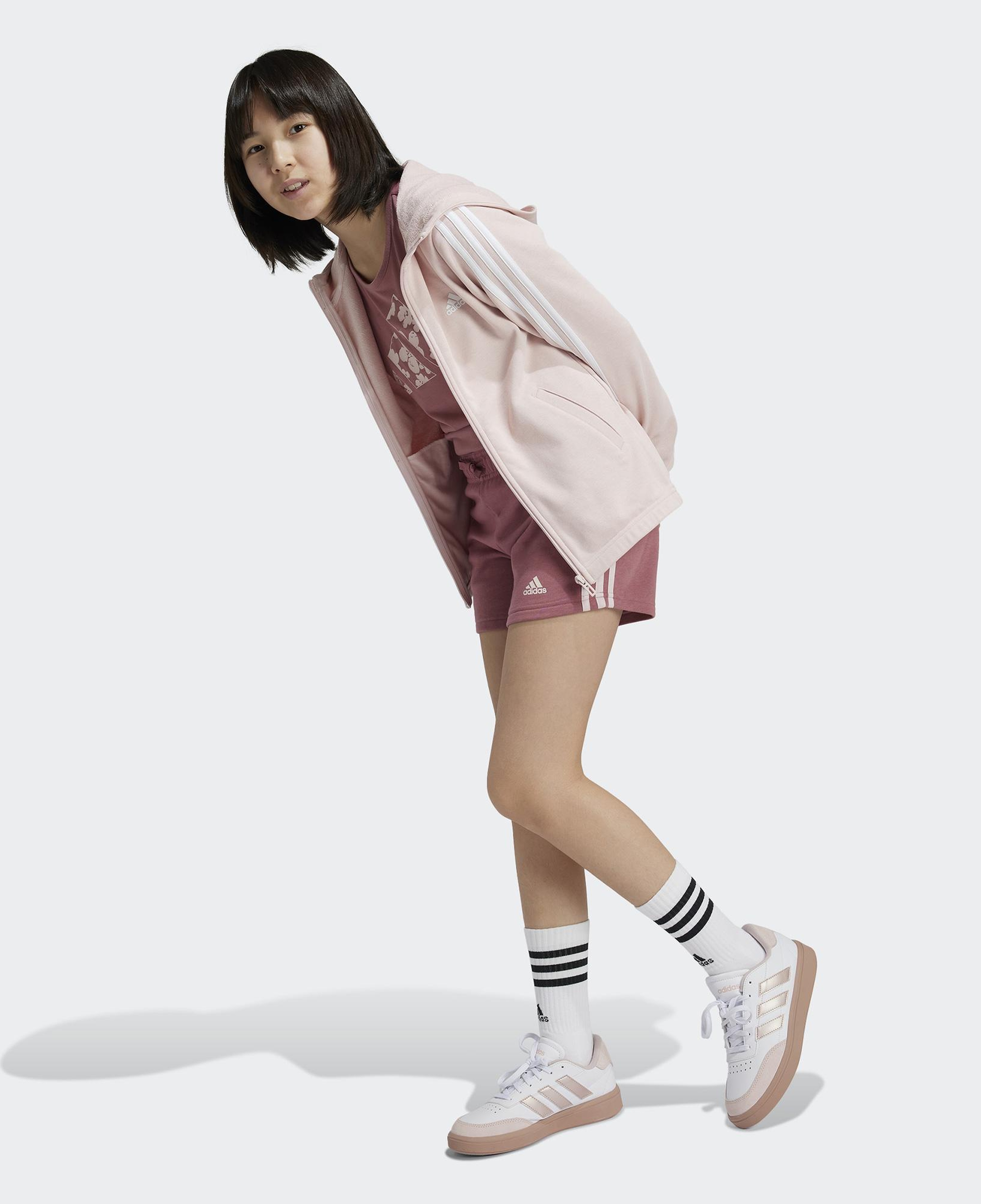 adidas Essentials 3 Stripes Çocuk Pembe Günlük Şort