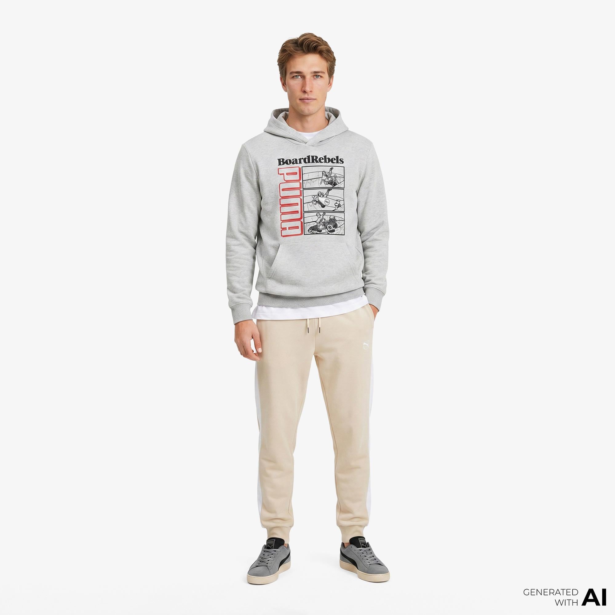 Puma Mid90S Çocuk Gri Sweatshirt