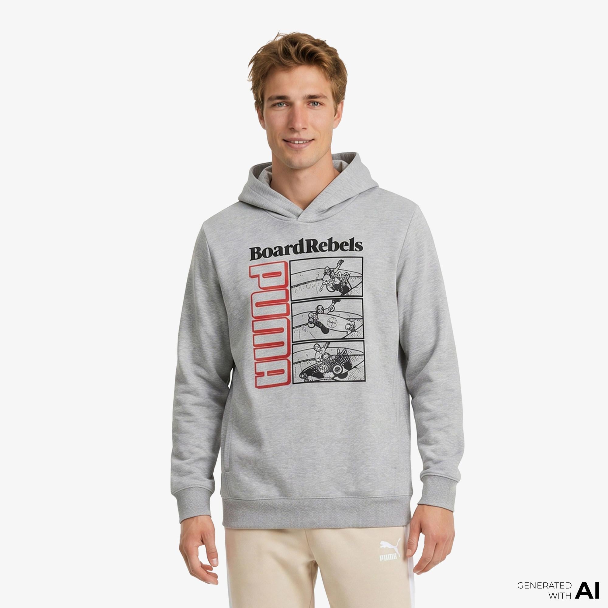 Puma Mid90S Çocuk Gri Sweatshirt