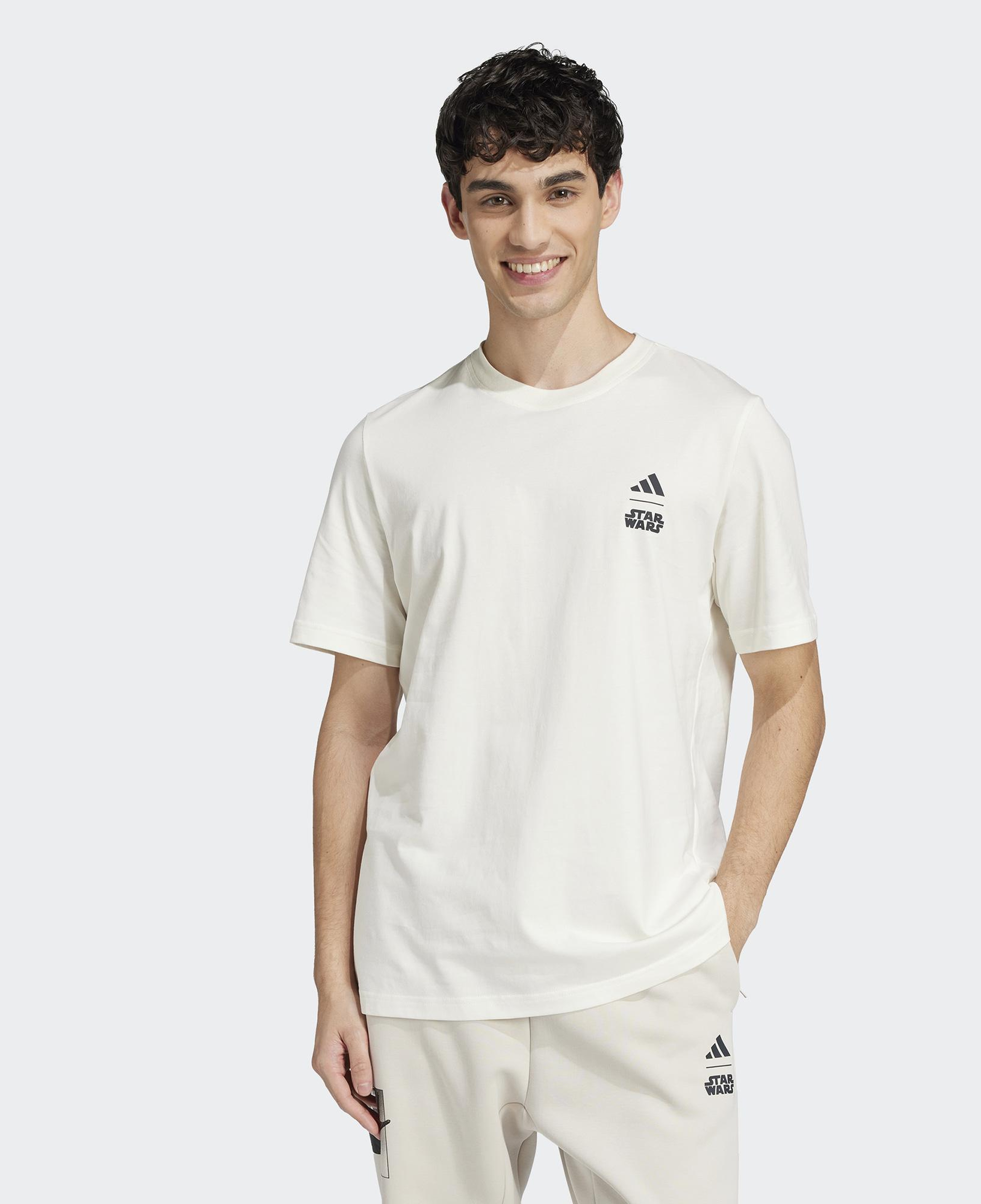 adidas X Star Wars The Mandalorian Regular Fit Back Graphic Erkek Beyaz T-Shirt