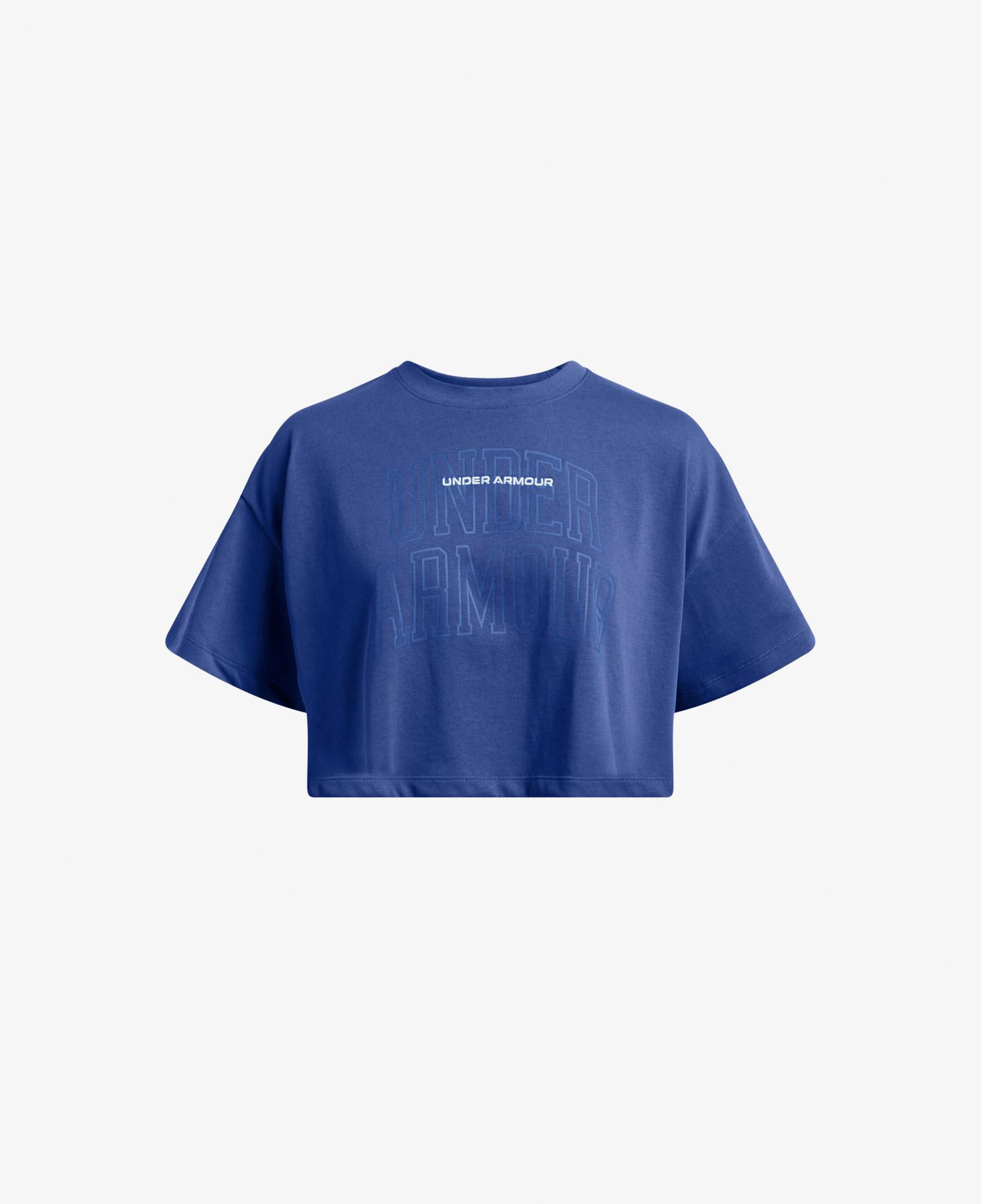 Under Armour Varsity Mix Heavyweight Kadın Mavi Antrenman T-Shirt
