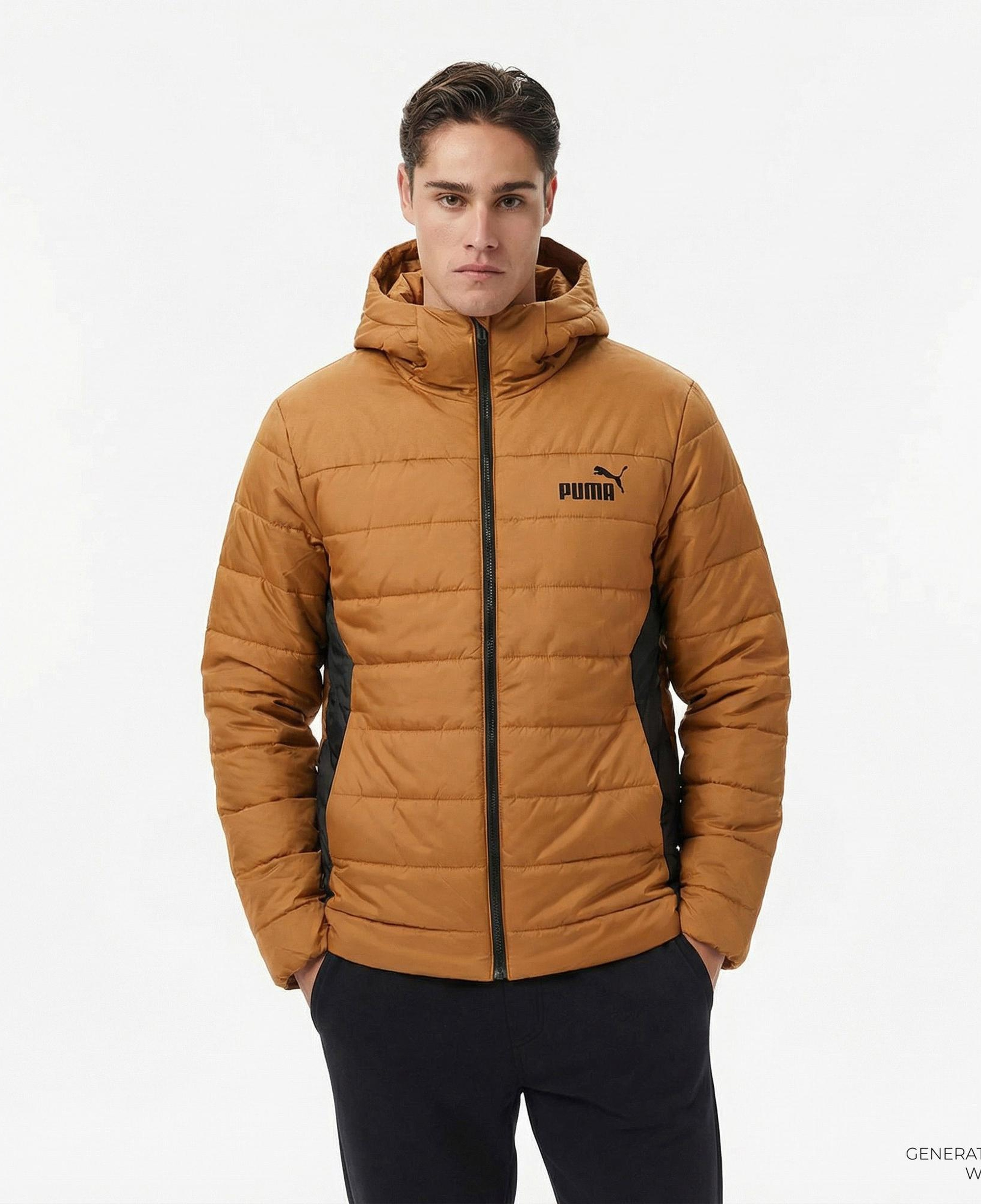 Puma Essentials+ Padded Erkek Kahverengi Outdoor Mont