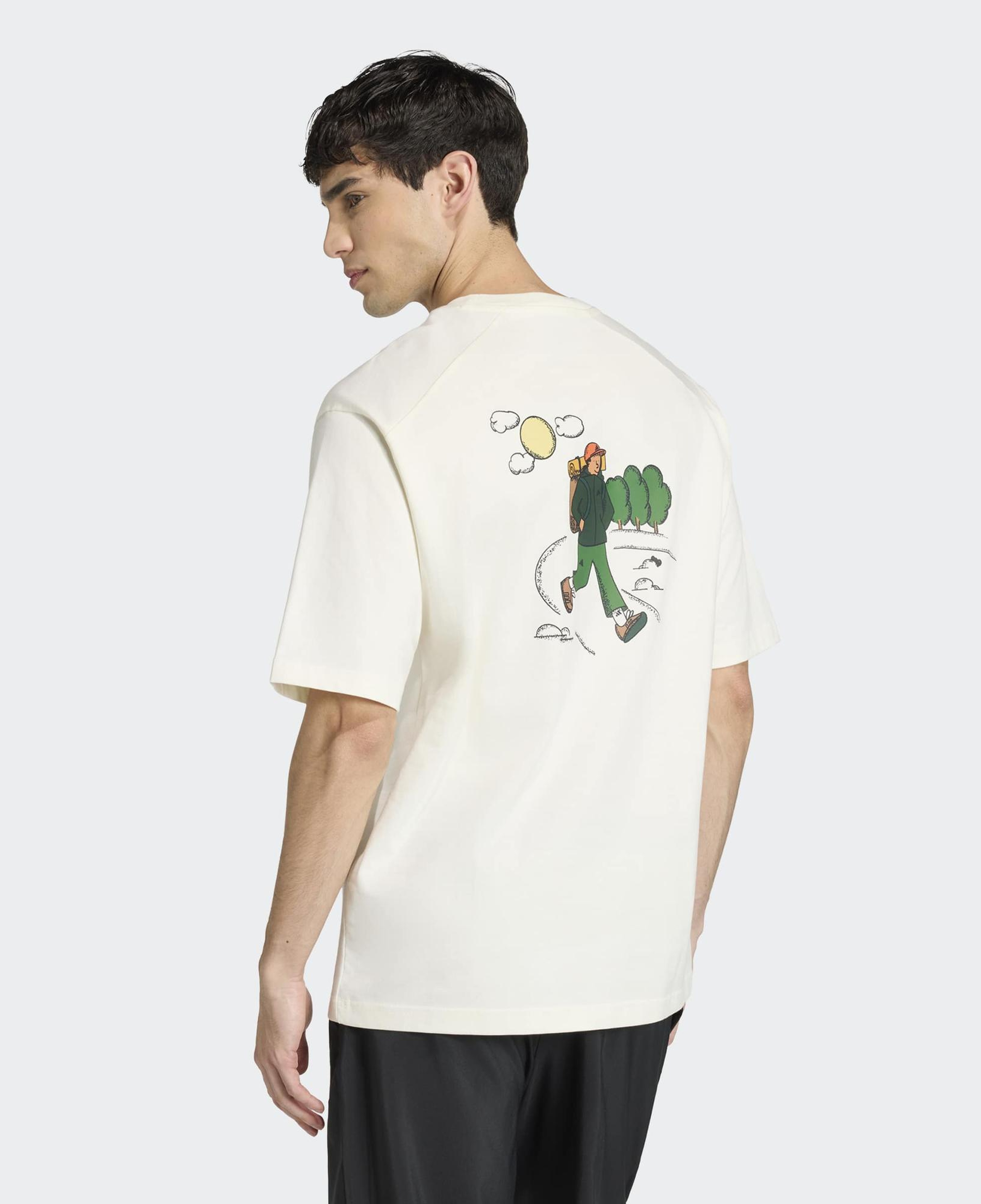 adidas Doodle Hiking Graphic Erkek Beyaz Antrenman T-Shirt