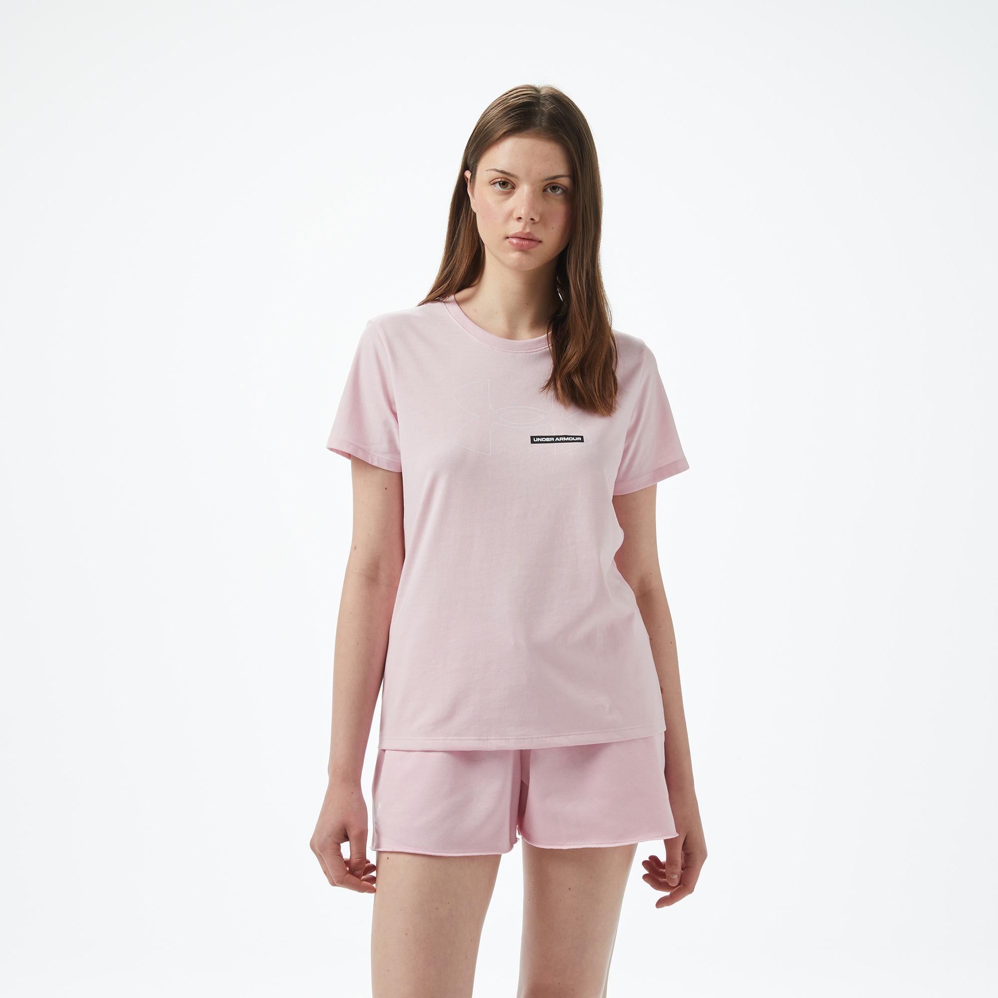 Under Armour Rival Outline Ss Kadın Pembe T-Shirt