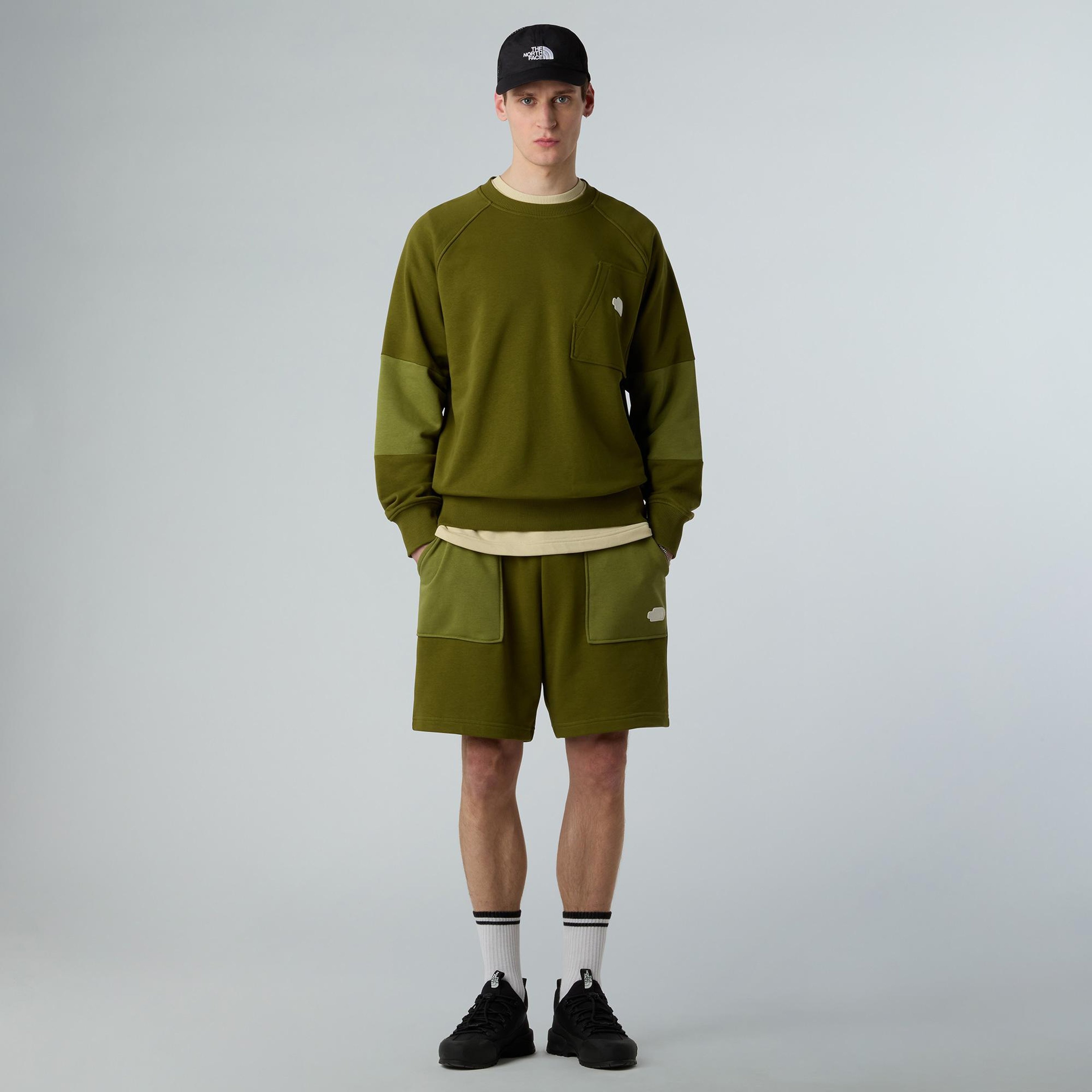 The North Face Terry Relaxed Crew Erkek Haki Sweatshirt