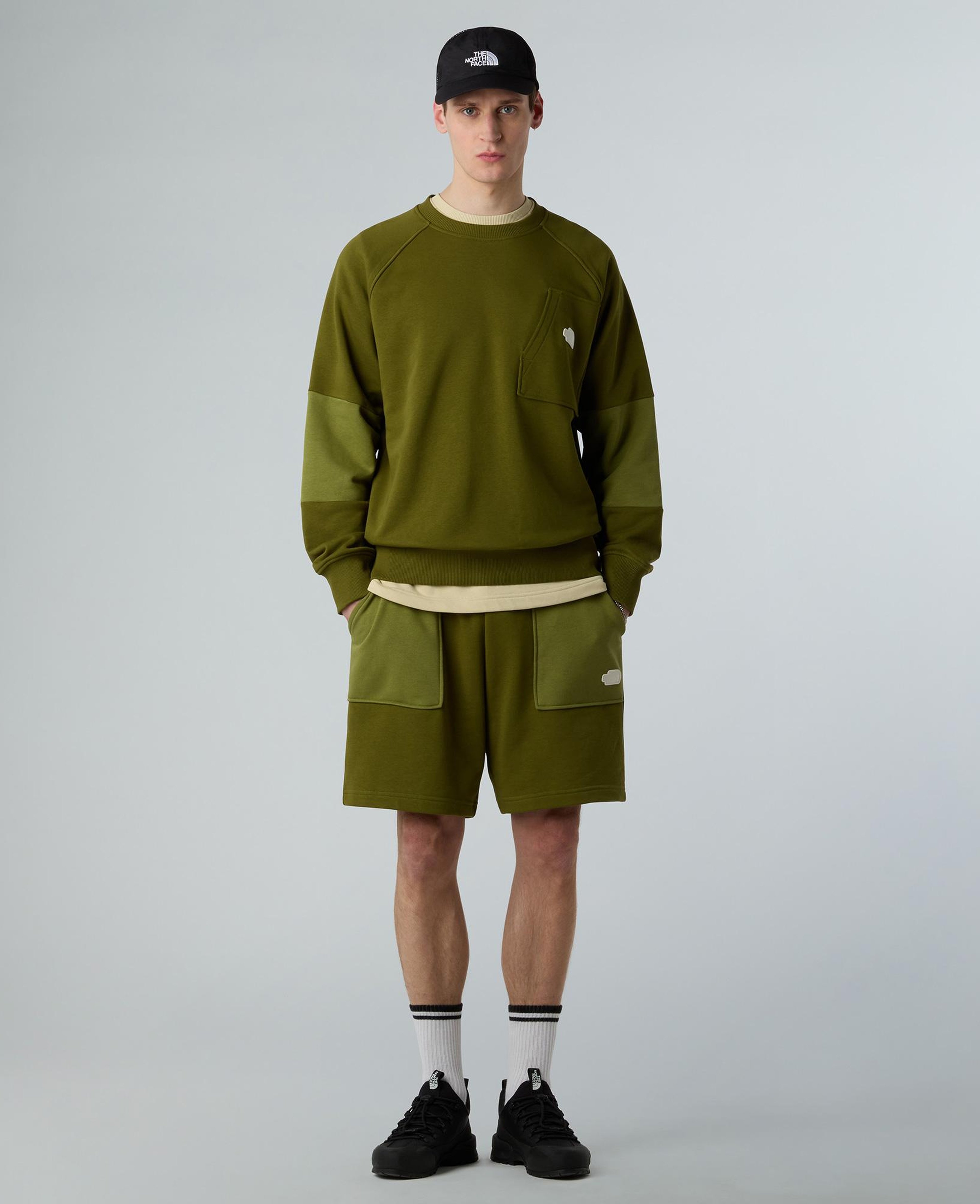 The North Face Terry Relaxed Crew Erkek Haki Sweatshirt