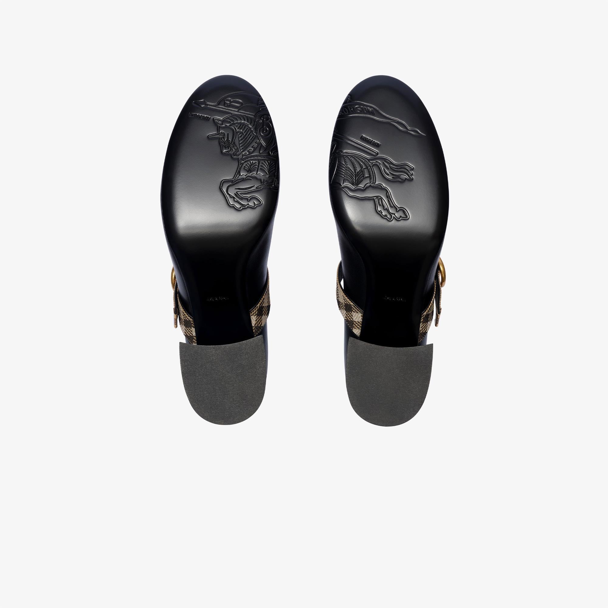Burberry Robin Pump Check Kadın Siyah Klasik Ayakkabı