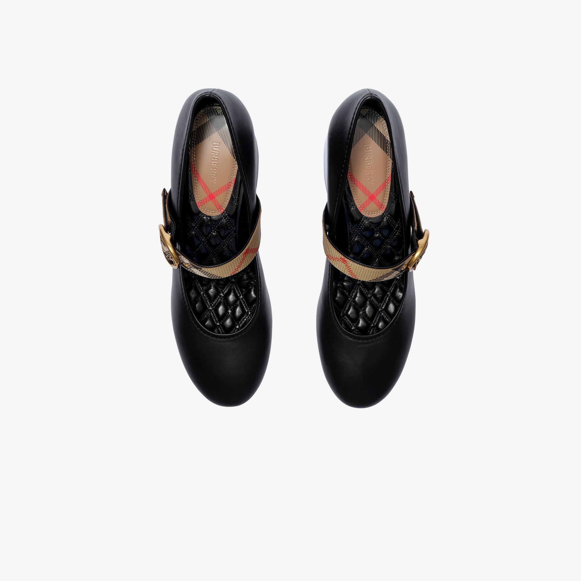 Burberry Robin Pump Check Kadın Siyah Klasik Ayakkabı