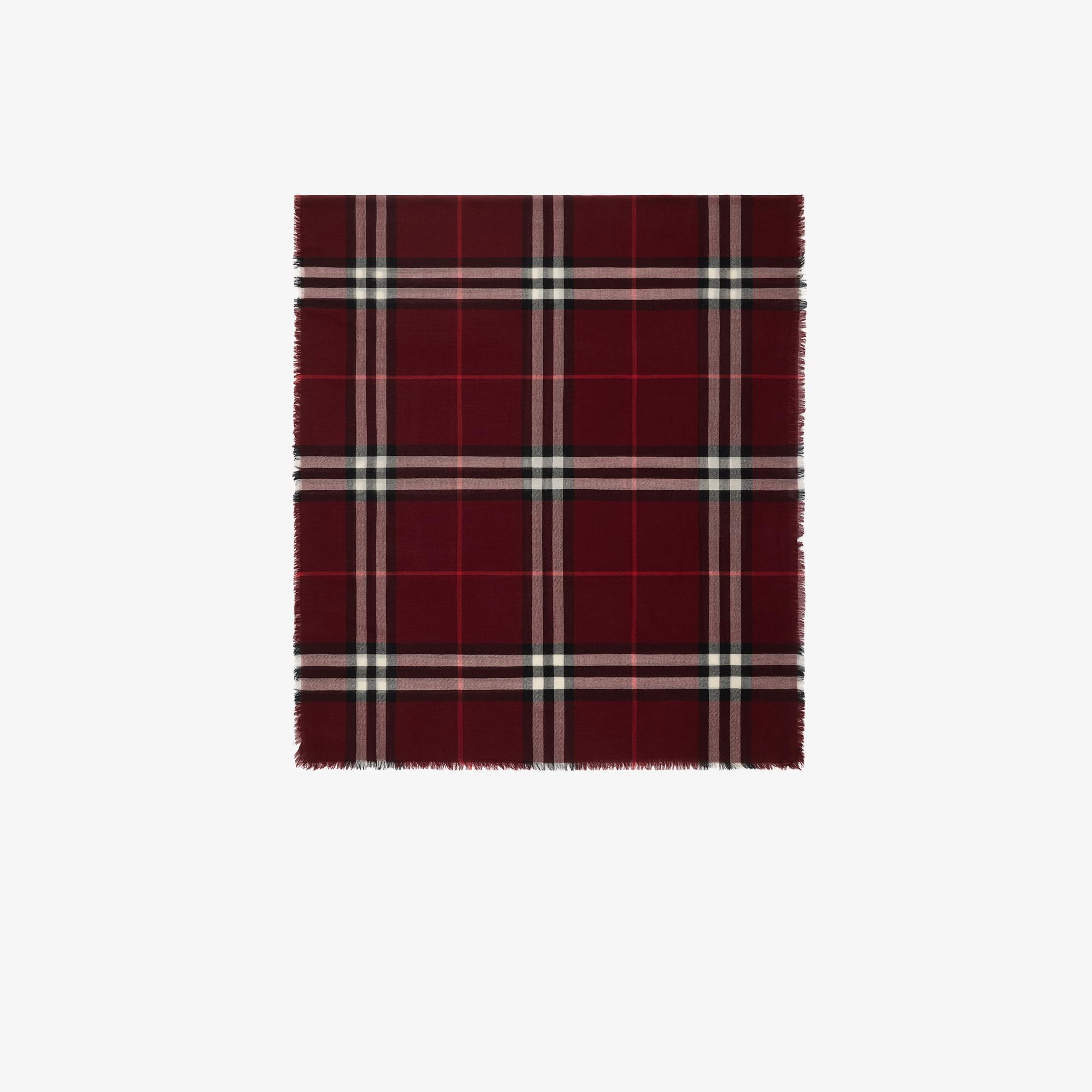 Burberry Wide Check Wool Kadın Kırmızı Atkı