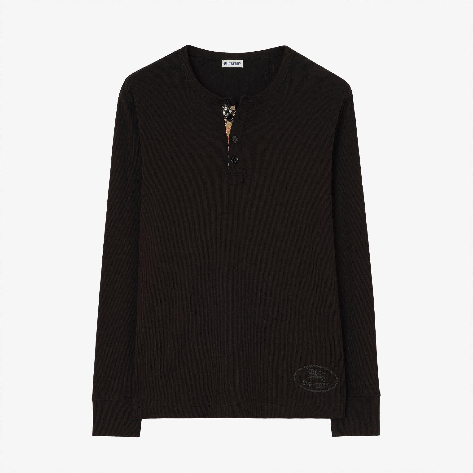 Burberry Henley Erkek Siyah T-Shirt