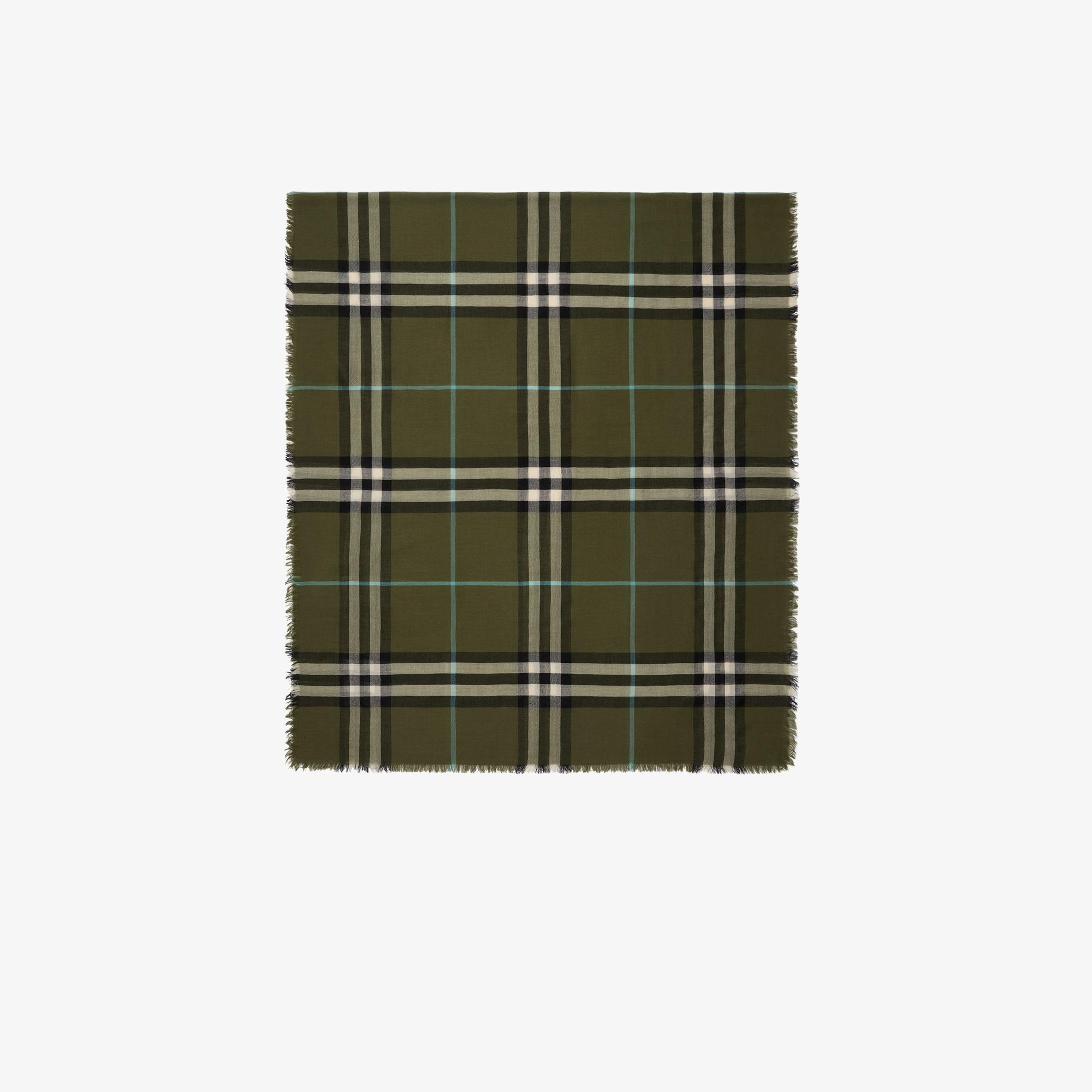 Burberry Wide Check Wool Kadın Haki Atkı