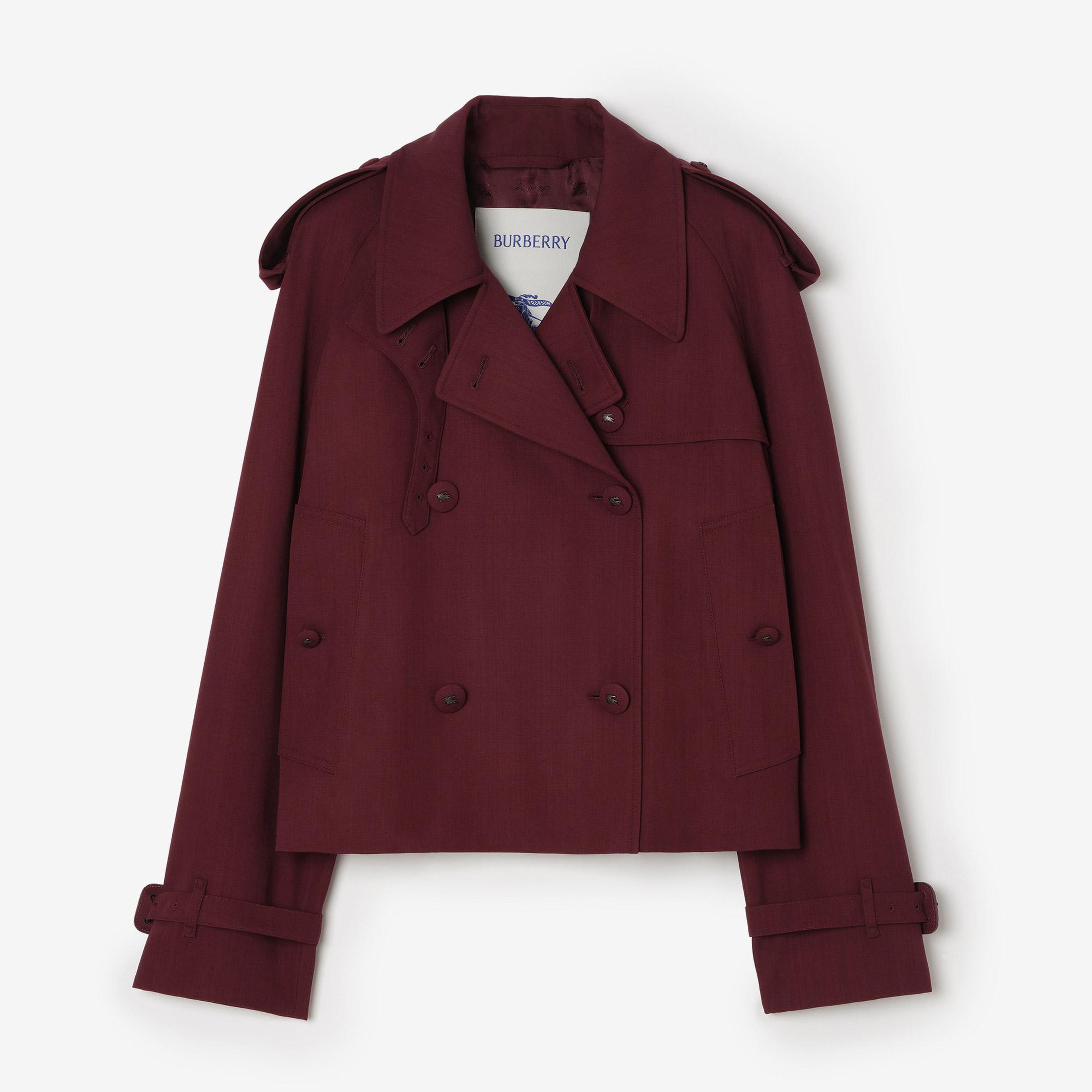 Burberry Mayfair Kadın Bordo Pardesü
